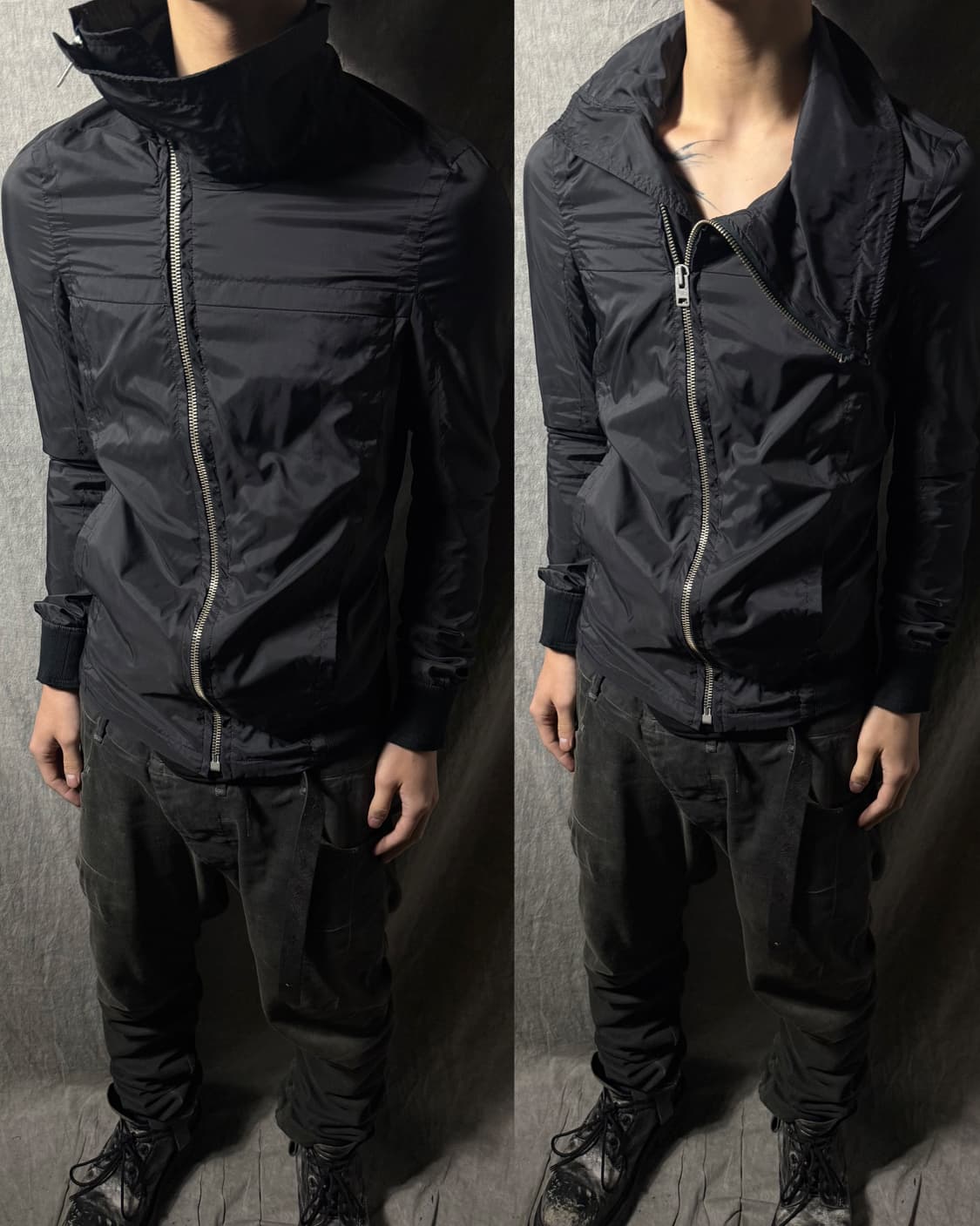 BOISONVERNI Asymmetric Nylon Windbreaker 상품이미지1