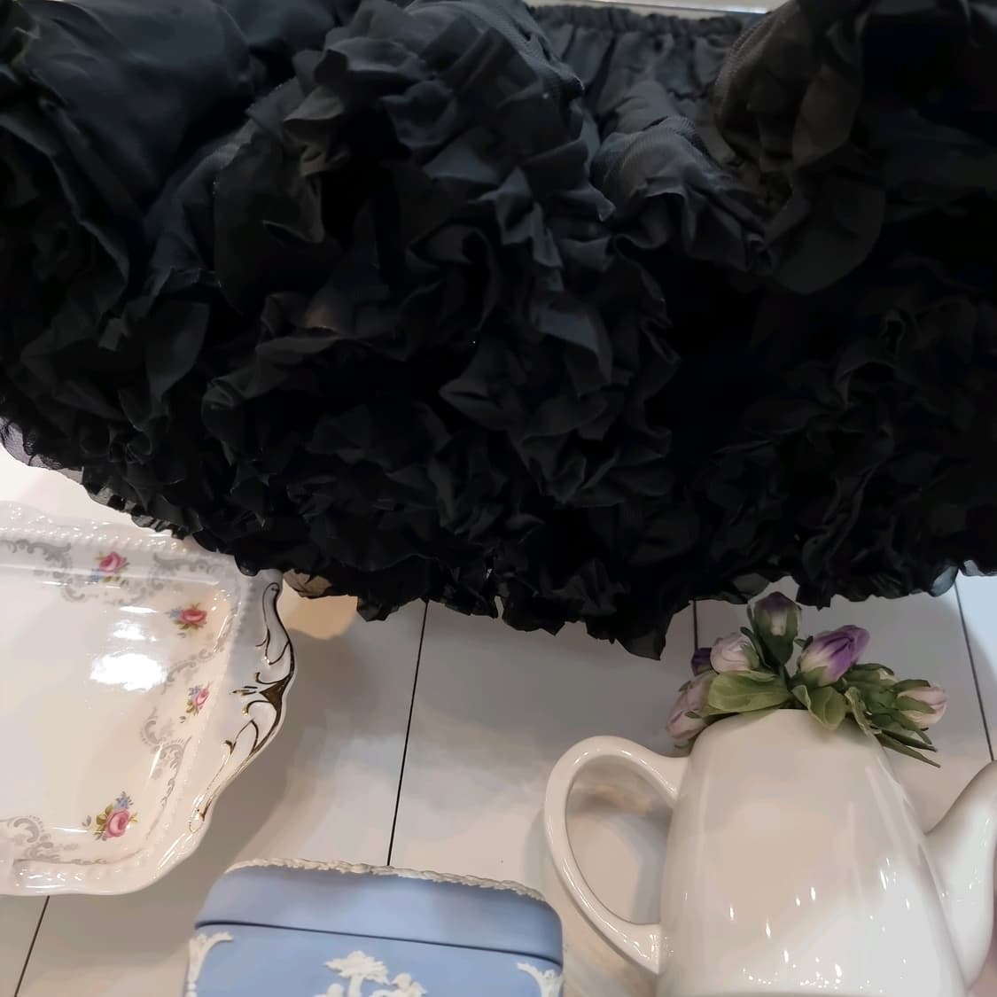 검정색 프릴 캉캉 스커트 상품이미지4