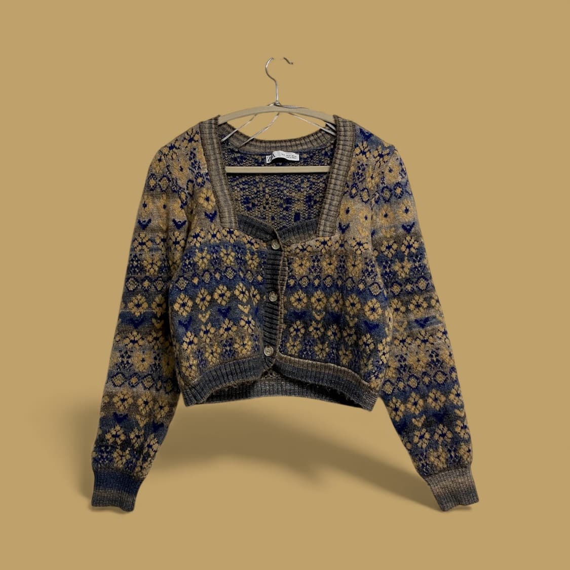 vintage zara flawer crop knit 플라워 가디건 상품이미지1