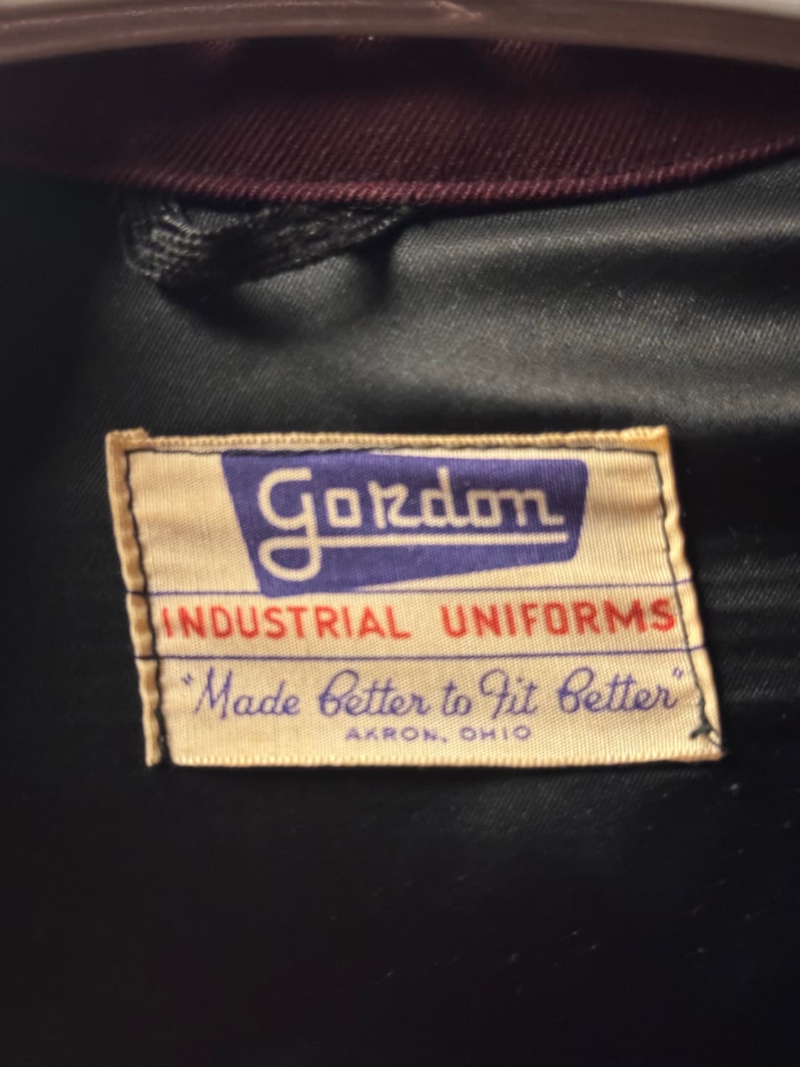 빈티지 고든 유니폼 워크 자켓 버건디 상품이미지2