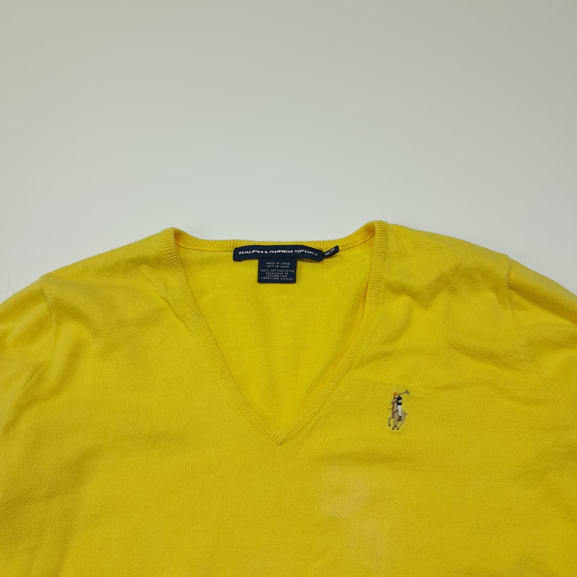 CL123 M 랄프로렌 스포츠 90s-00s 멀티 컬러 포니 자수 V넥 상품이미지2