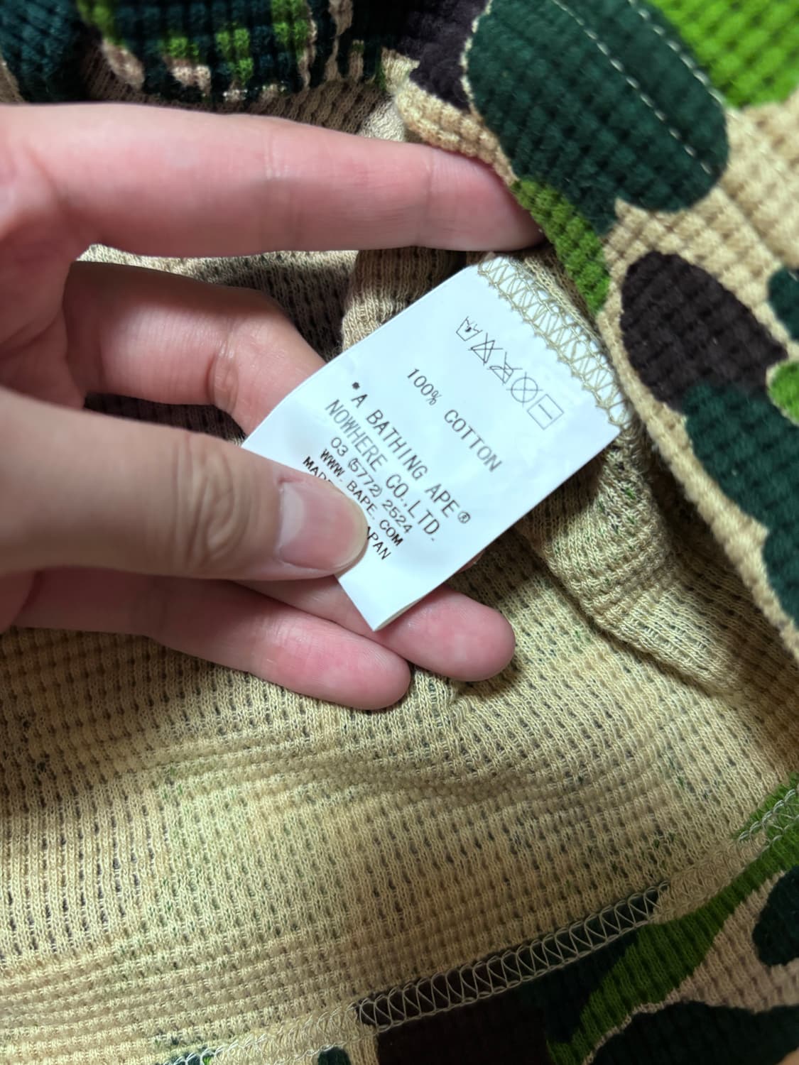 베이프 녹계 와플 롱슬리브티 상품이미지5