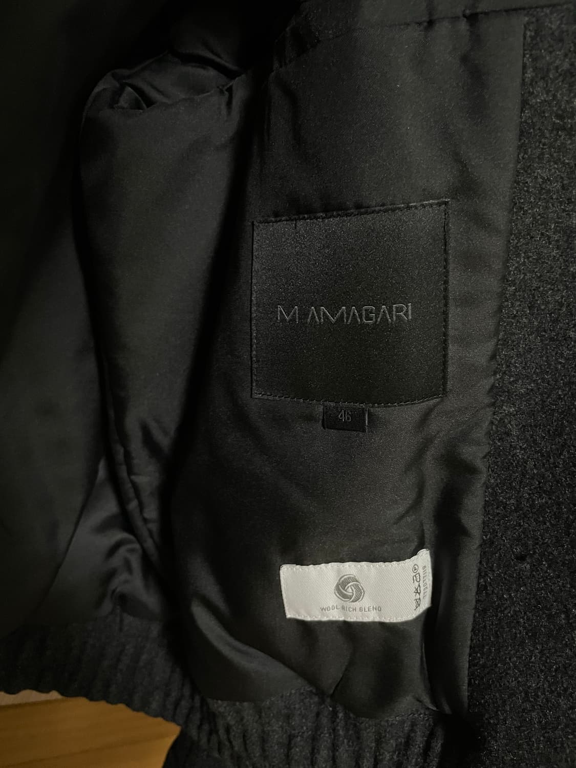 [46] 마마가리 포트베이 울 블루종 차콜 상품이미지4