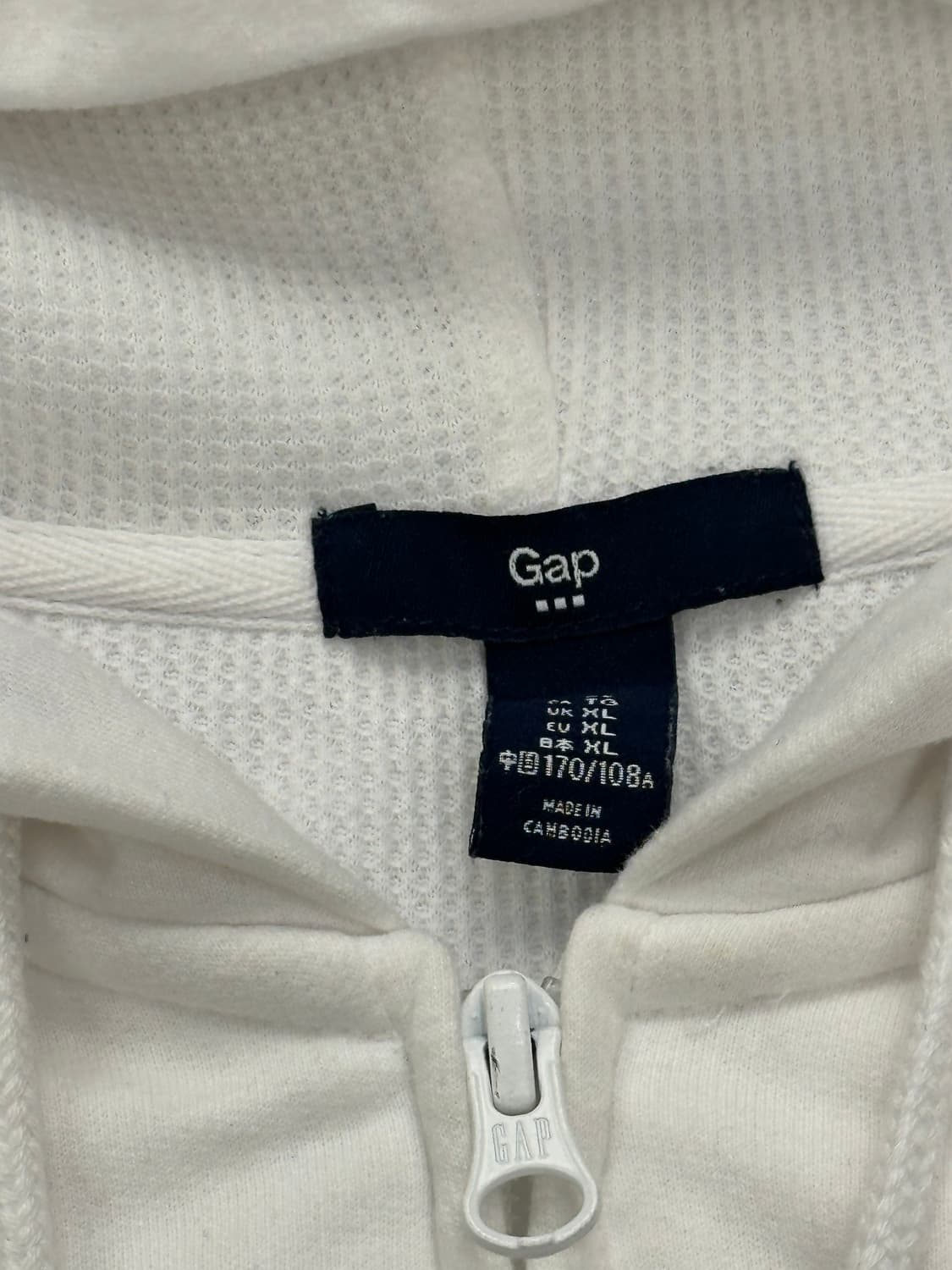 XL)GAP 빈티지 성조기 빅로고 화이트 후드집업(이염) 상품이미지5