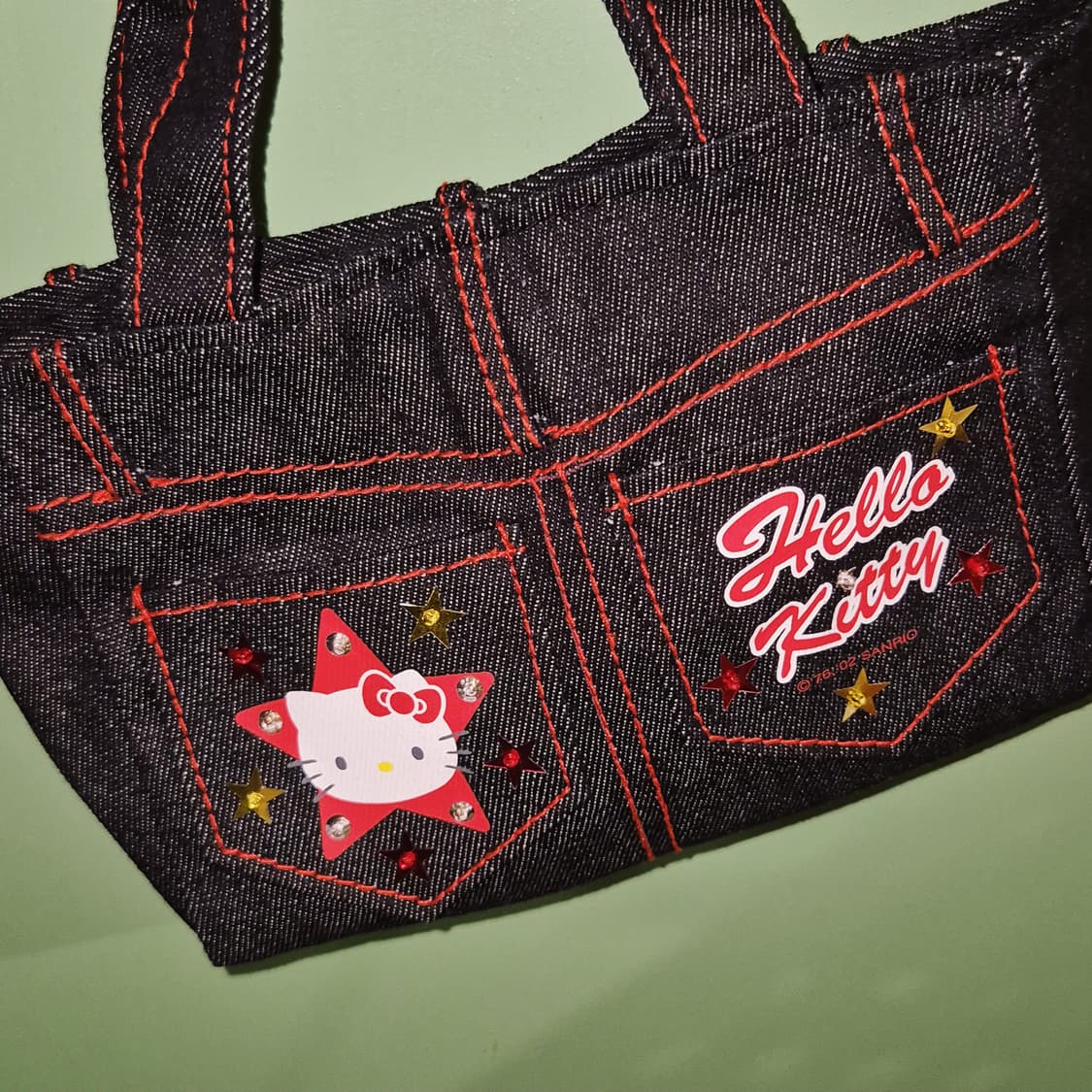 02s 고전 키티 스타 데님 미니 핸드백 상품이미지7