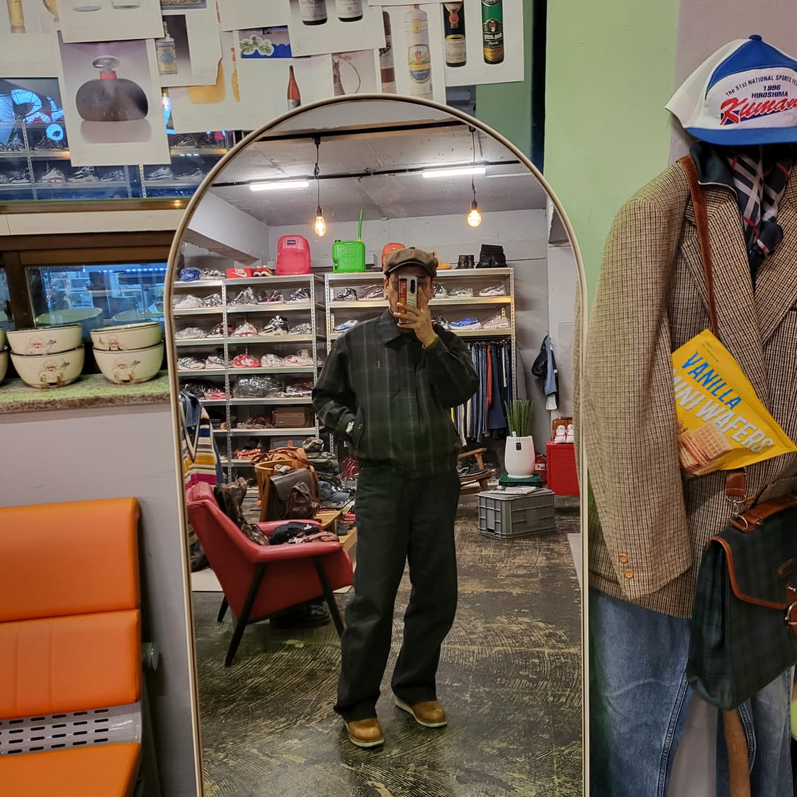 90s YSL입생로랑 체크 블루종 (95) 상품이미지10