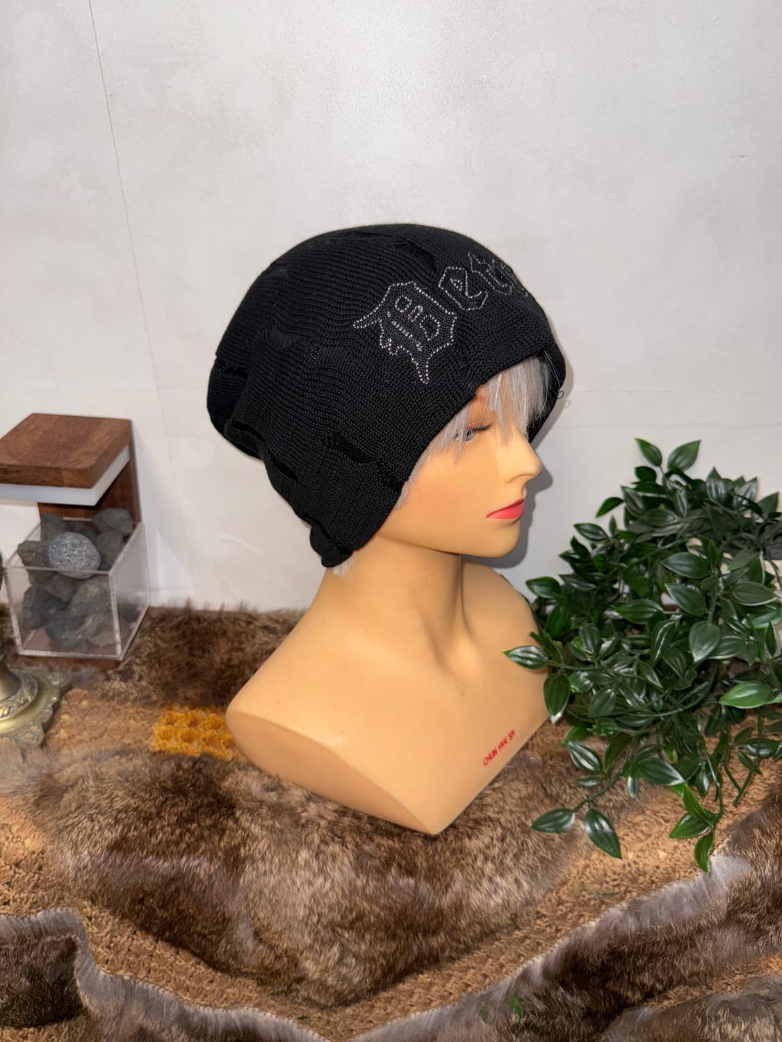 MLB black damage lettering loose beanie 상품이미지5