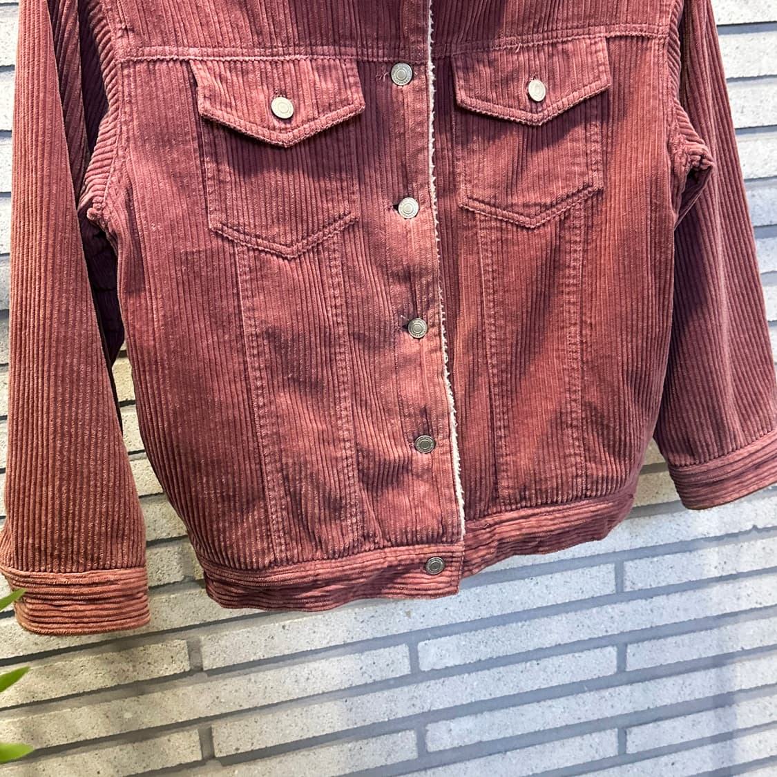 GRL 지알엘 코듀로이 쉐르파 트러커 자켓 세미크롭 디테일 핑크 상품이미지5