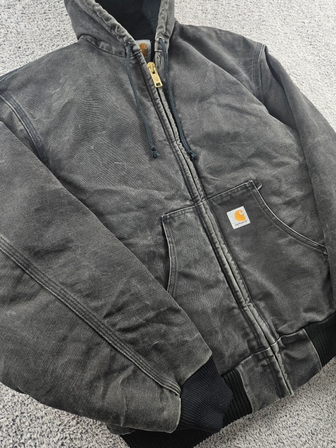 90's 칼하트 J04 덕 액티브 후드 워크 자켓 ( L )/ 10929 상품이미지6
