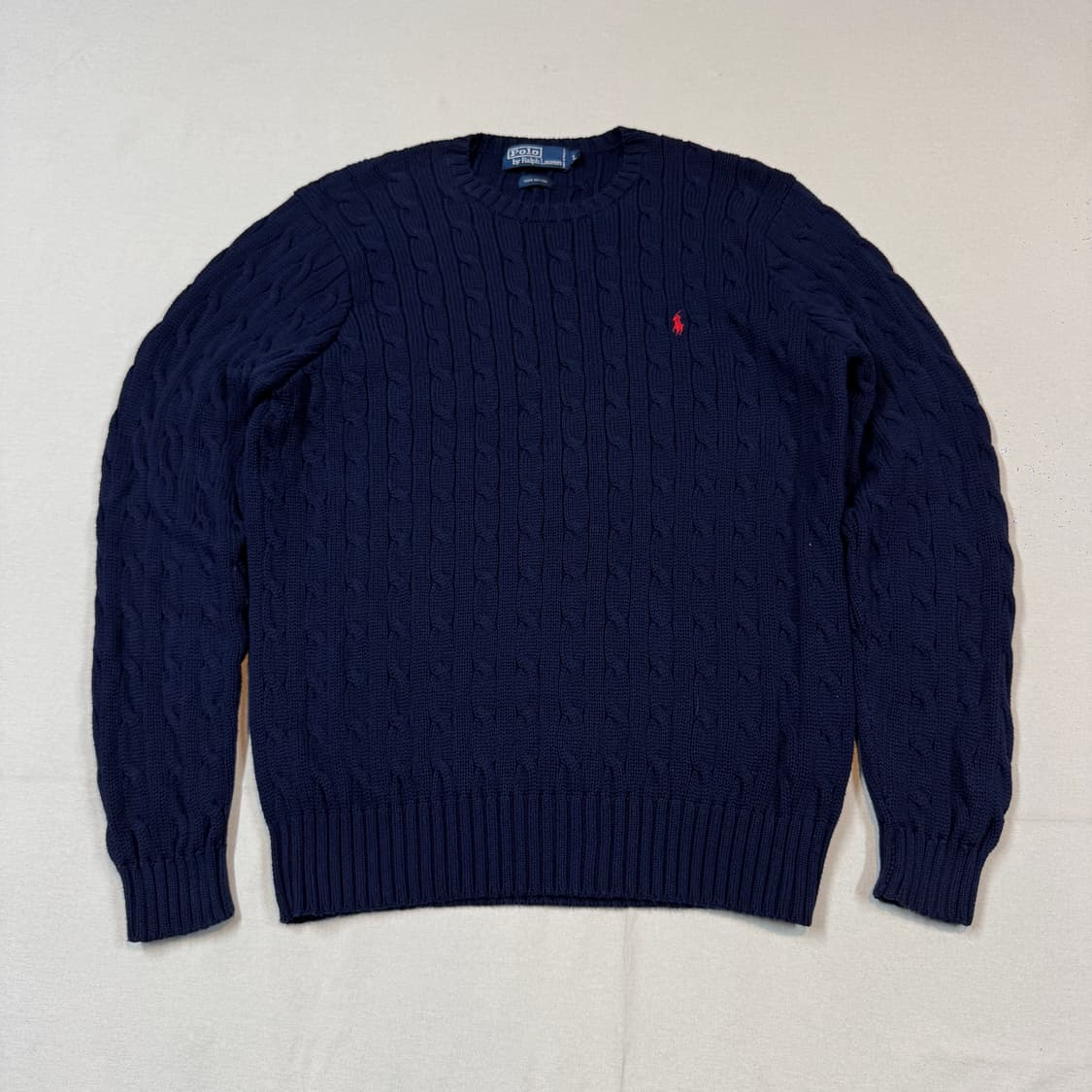 L) 폴로 랄프로렌 케이블 꽈배기 니트 네이비 상품이미지1