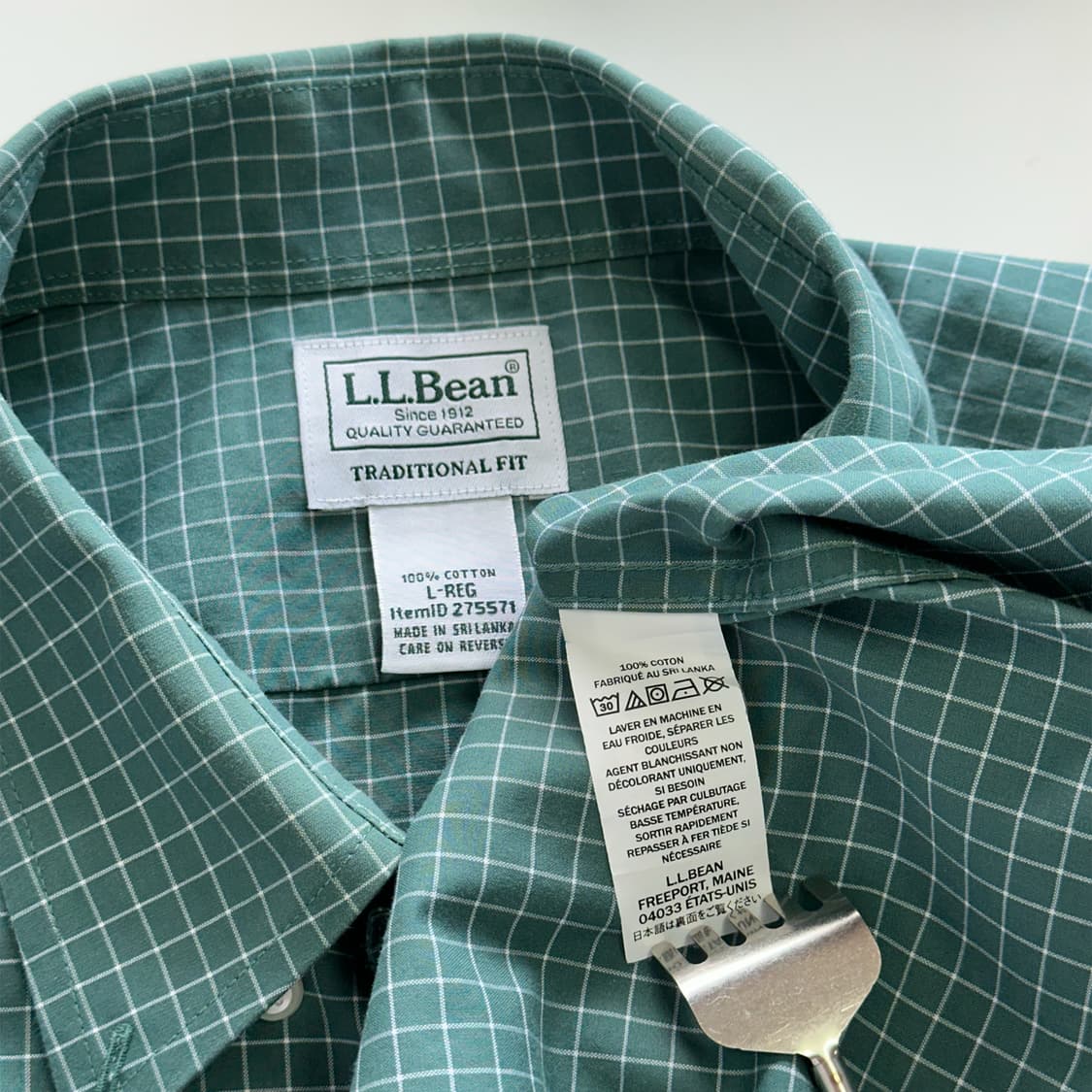 LLBEAN 엘엘빈 반팔 셔츠 그린 상품이미지3