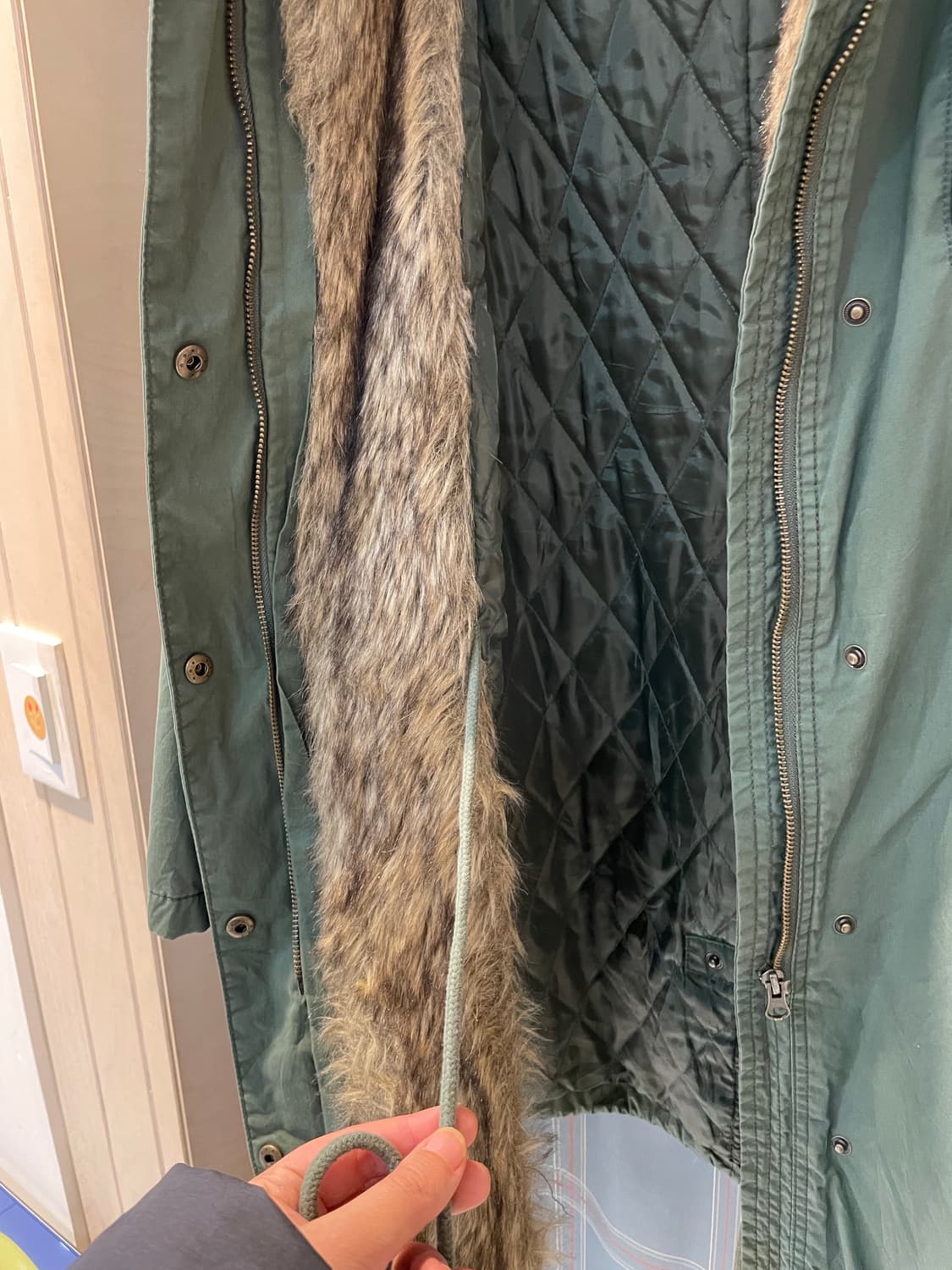 일본빈티지 우먼개파카 털탈부착(누빔) 상품이미지4