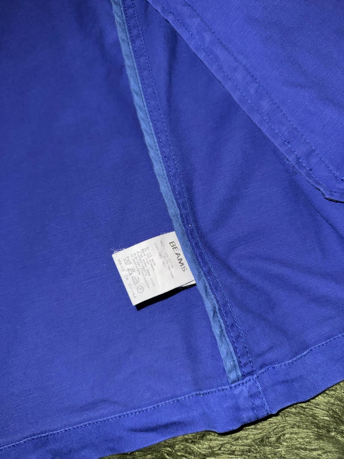 [M] BEAMS 빔즈 투웨이 후디드 코튼 자켓 블루 상품이미지7