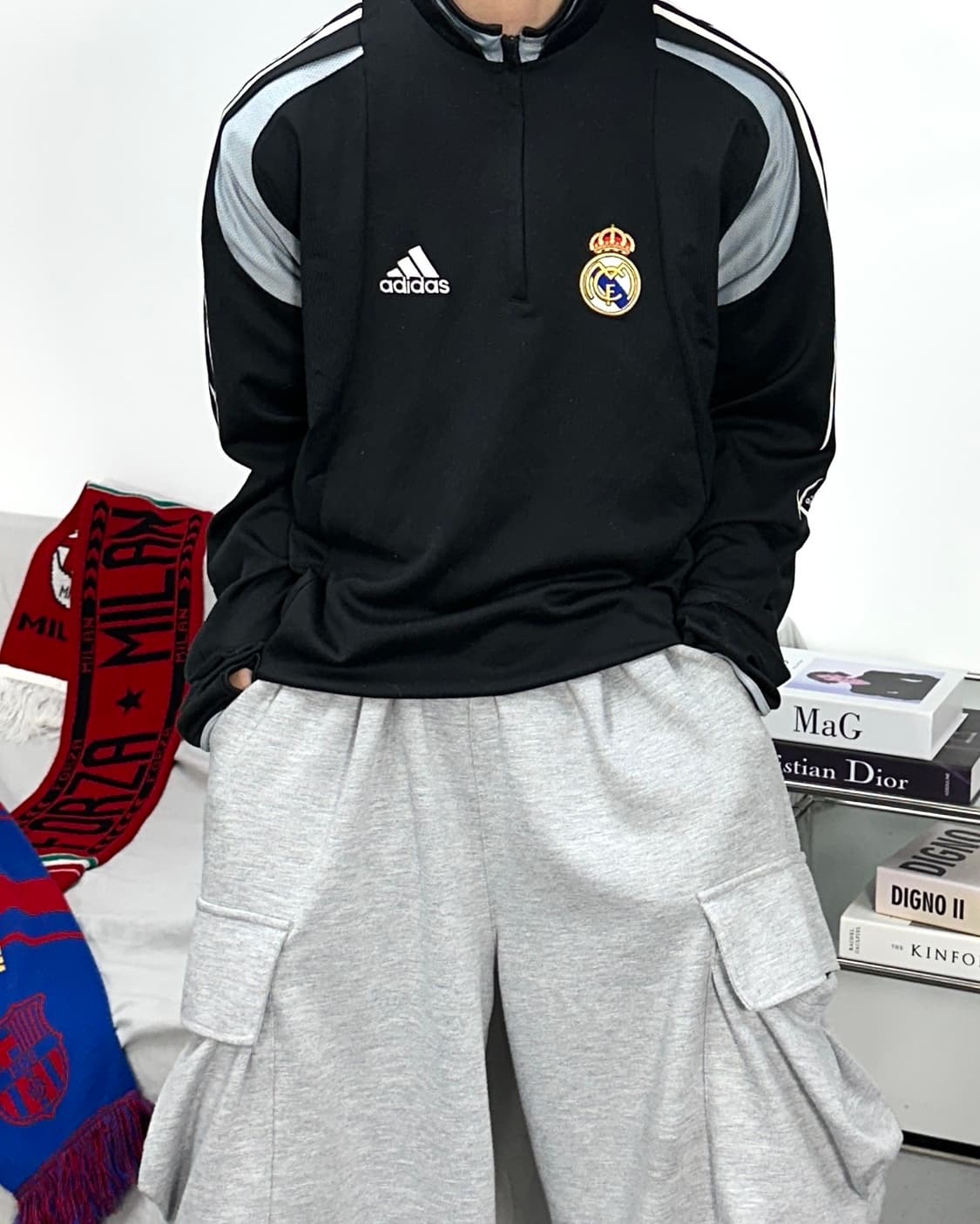 아디다스 04-05 레알 마드리드 반집업 트레이닝탑 XL 상품이미지1