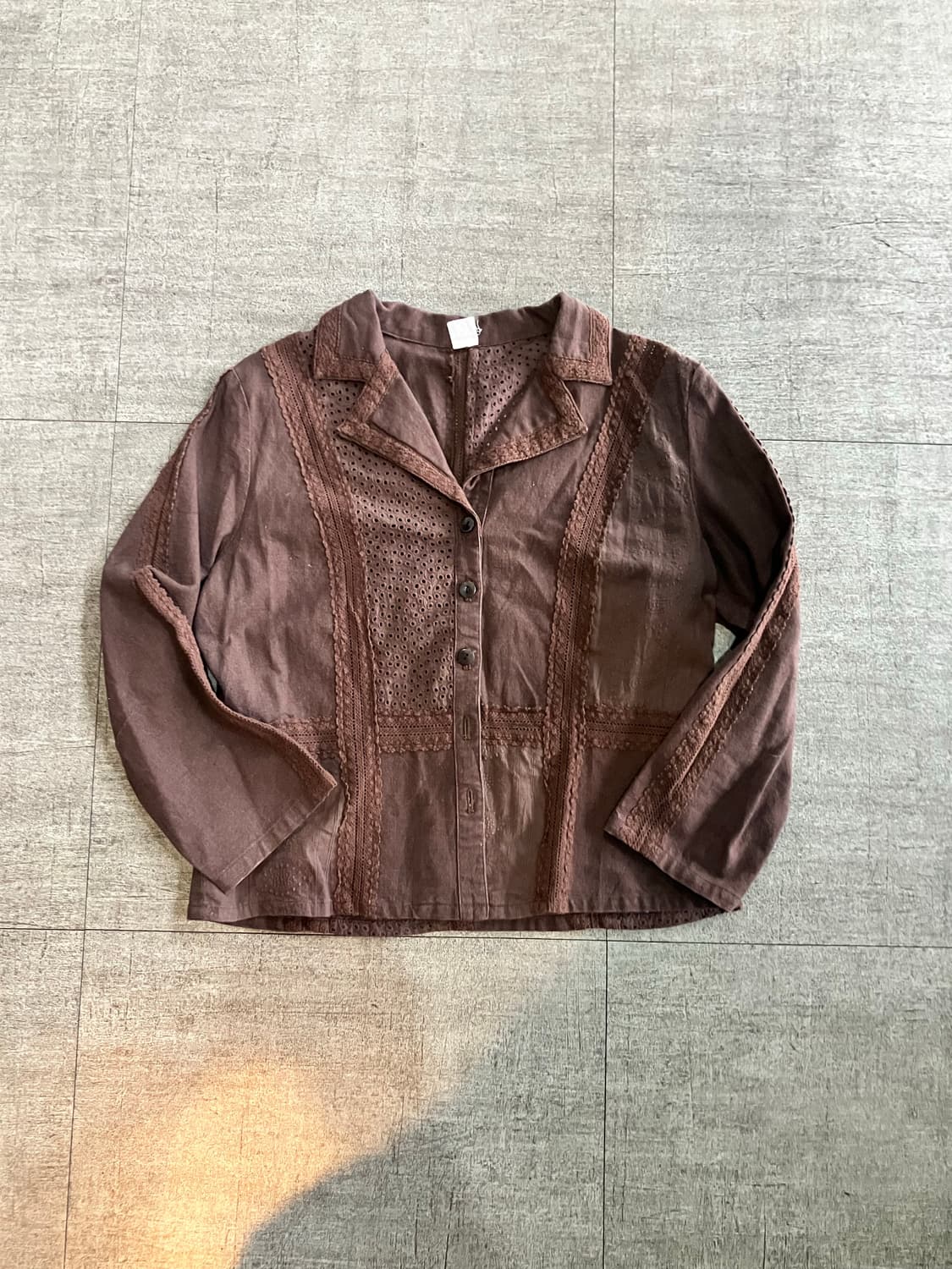 일본빈티지 하구미모리걸 달천깔페어리 레이스자켓 초코브라운 상품이미지1