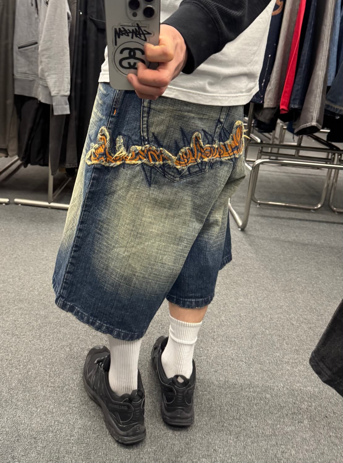 36)Akademiks 빈티지 패치 자수 버뮤다 데님팬츠 상품이미지2