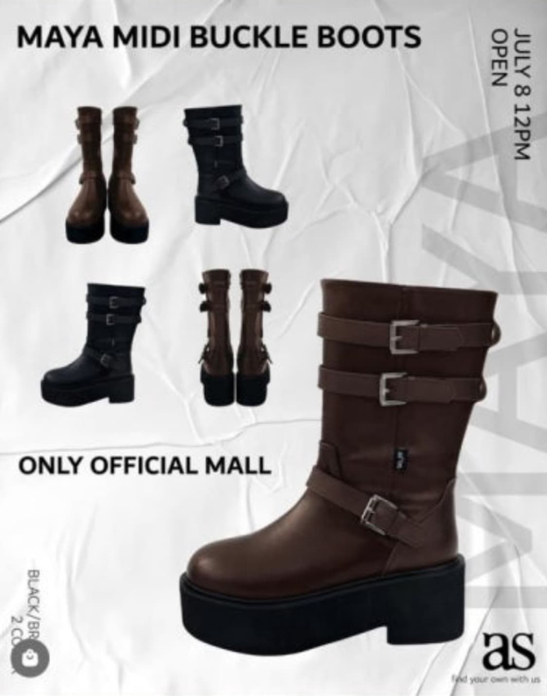 애즈온 마야부츠 미디 브라운 225 상품이미지1