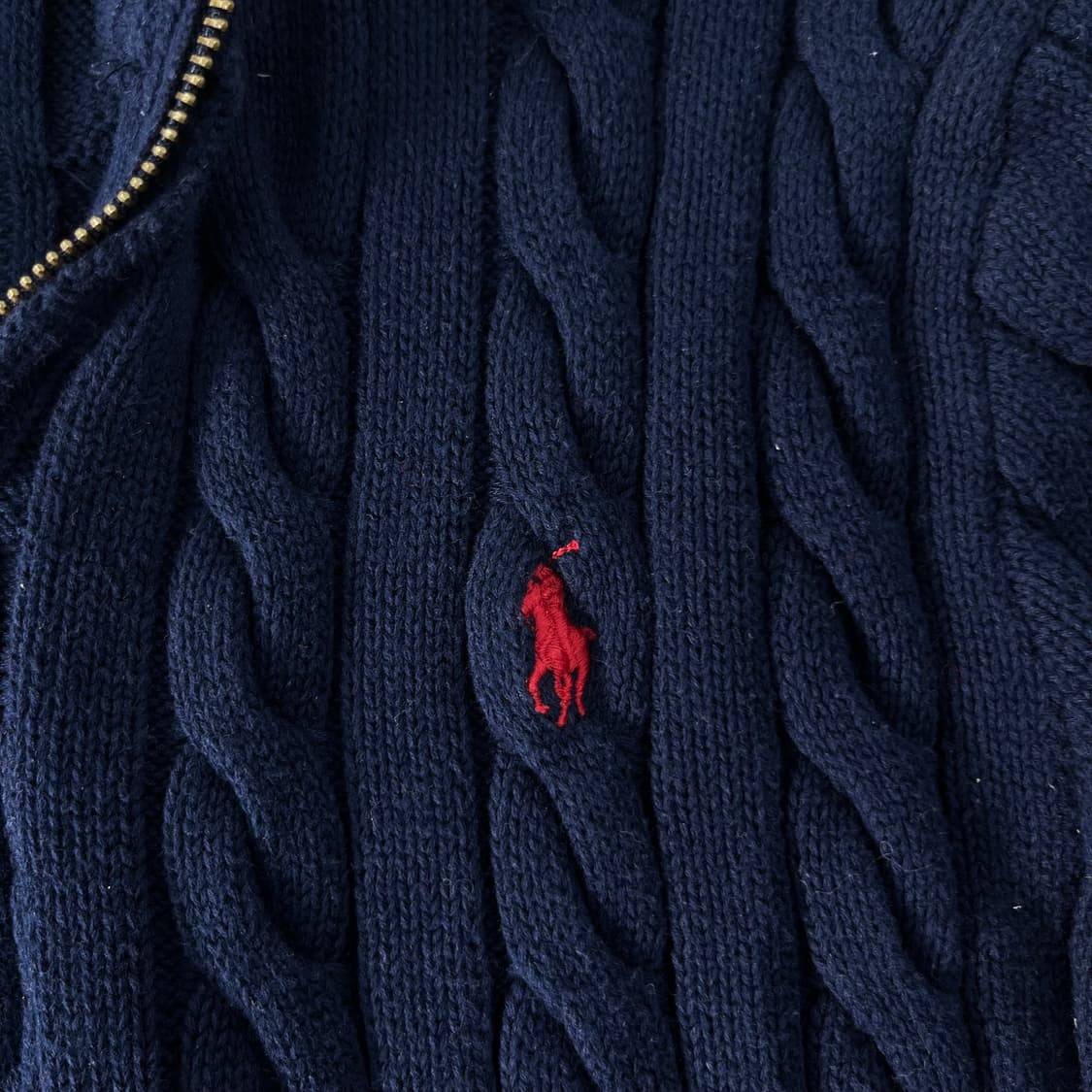 95 폴로랄프로렌 신형라벨 반집업 꽈배기 니트 상품이미지3
