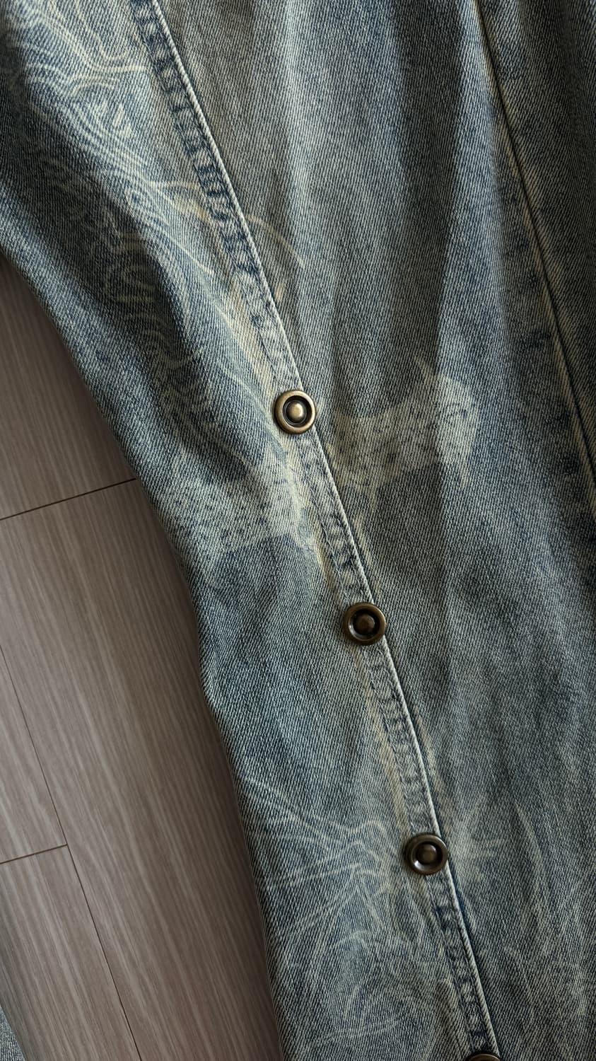 y2k 빈티지 워싱 타투 부츠컷 청바지 팬츠 상품이미지3