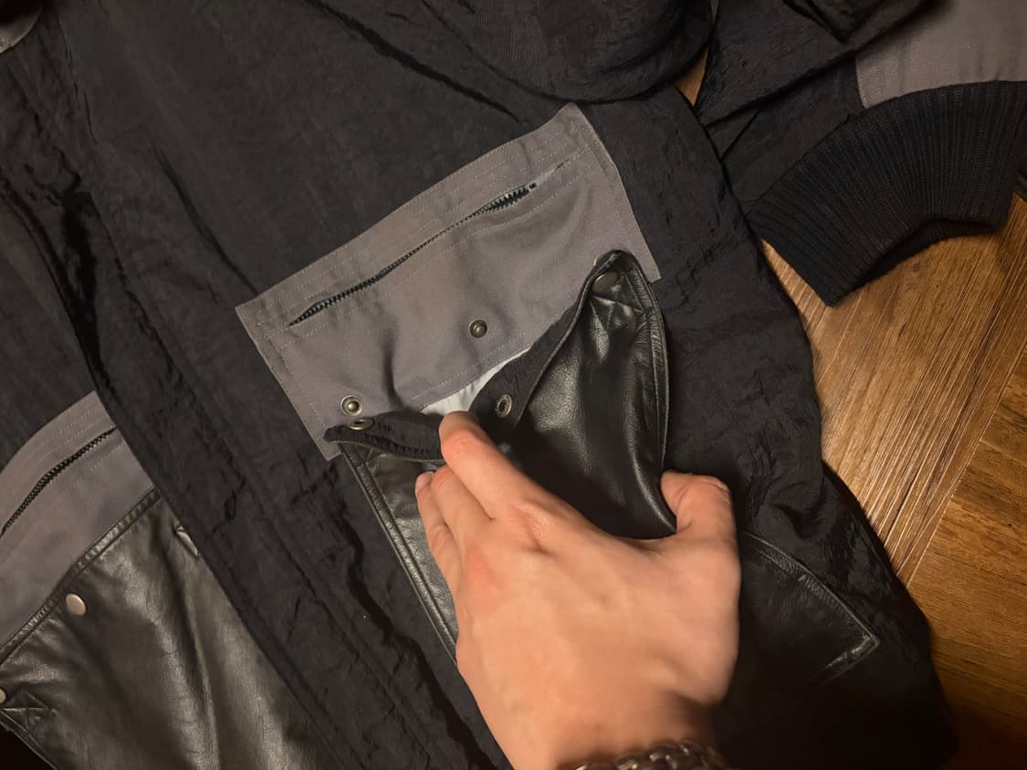 80s KOREAN VINTAGE LEATHER POCKET BOMBER 상품이미지8