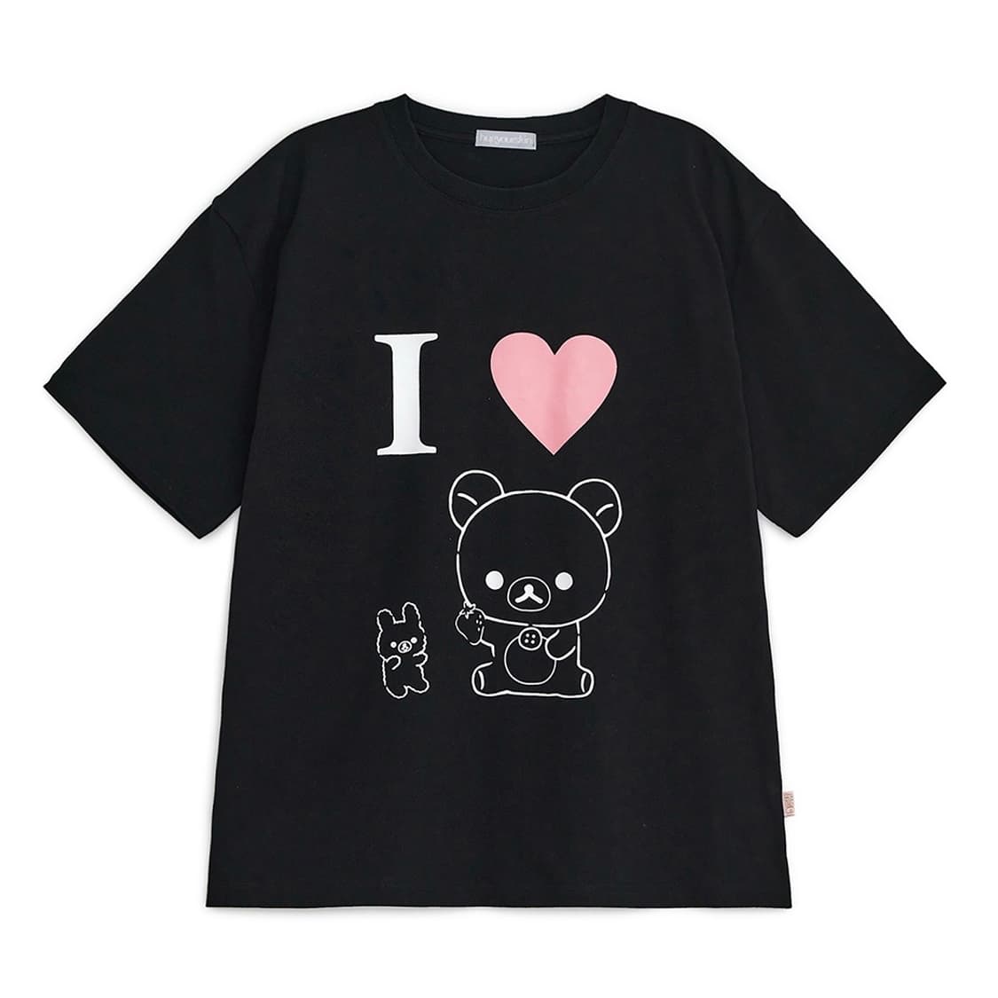 허그유어스킨 아이 러브 코리락쿠마 반팔 티셔츠 블랙 상품이미지1
