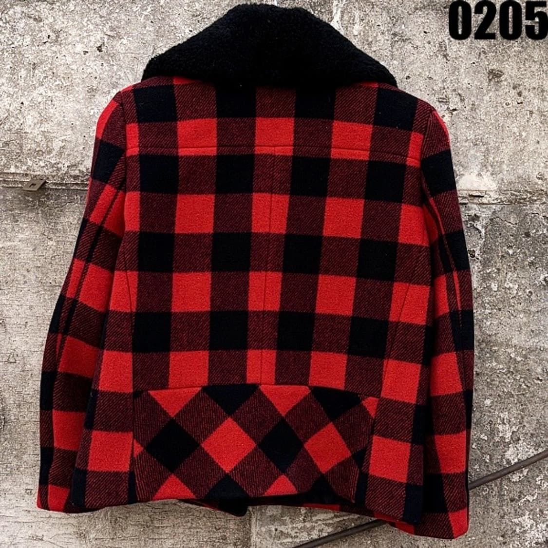 산드로 체크 패턴 울 바이커 자켓 38 0205  상품이미지4