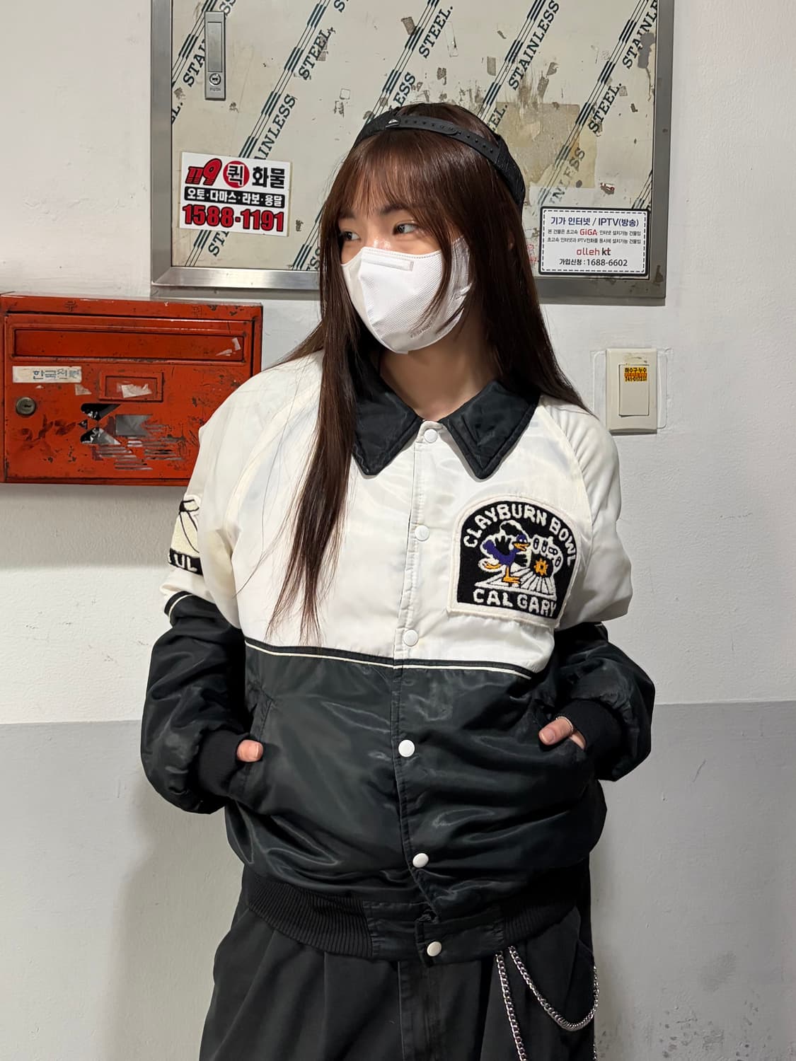 90s 올드스쿨 화이트 패치 배색 스타디움jk 상품이미지1