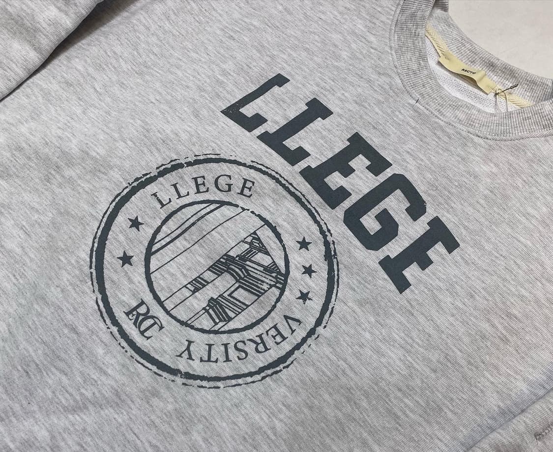 RECTO(렉토)LLEGE 로고 멜란지 그레이 스웻 상품이미지2