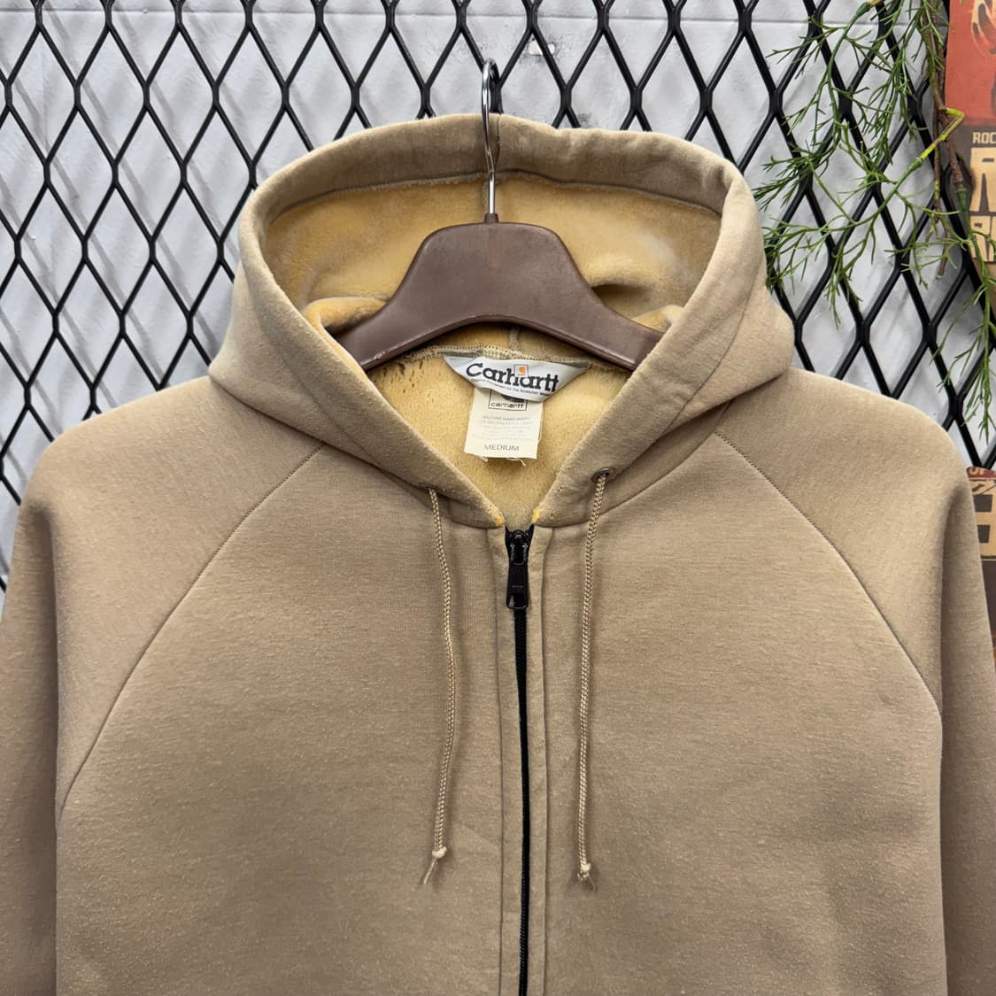 00s 칼하트 네오프랜 후드 집업 전면 로고 포인트 베이지 상품이미지3