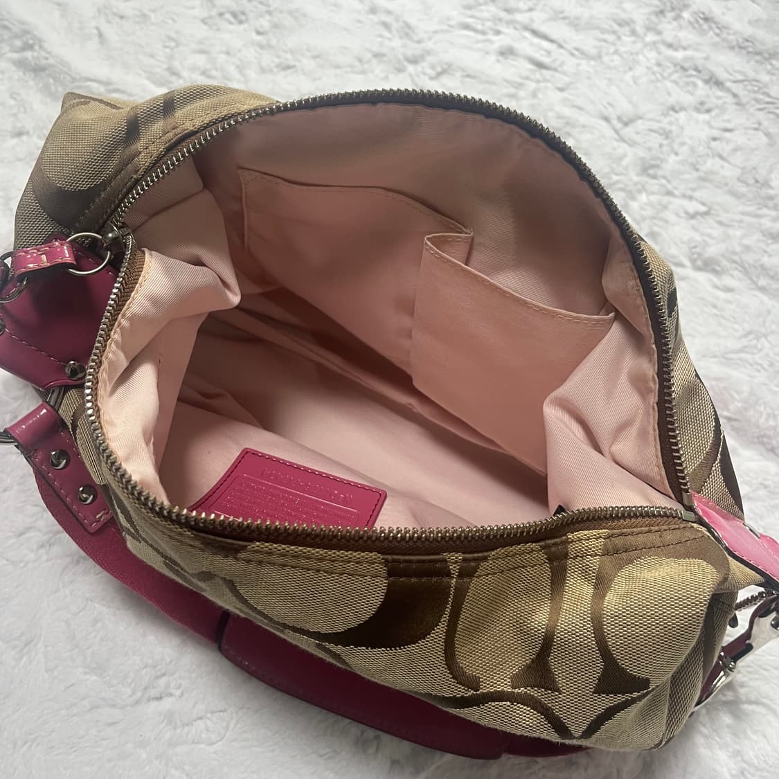 coach 코치 시그니처 베이지 핑크 숄더백 갸루 상품이미지10