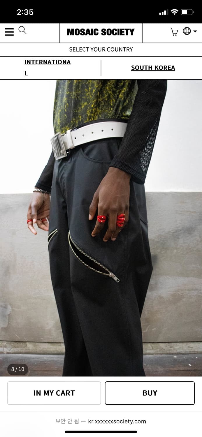 Sad zip latex pants matte black/S 상품이미지1
