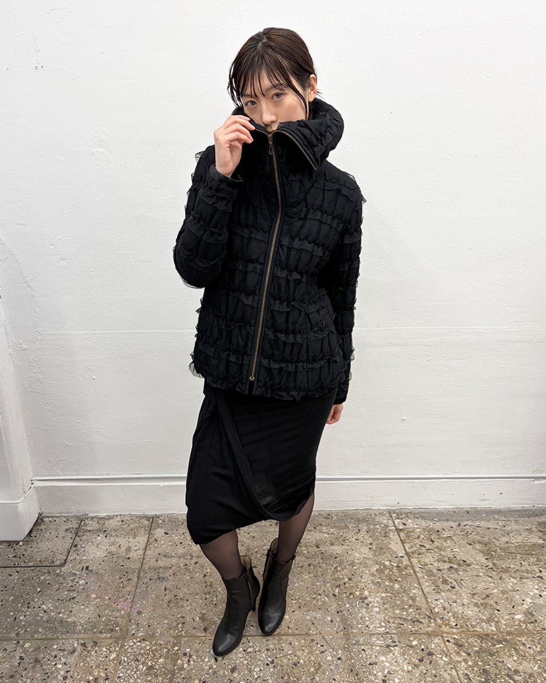 빈티지 레이스 트리밍 하이넥 자켓 상품이미지9