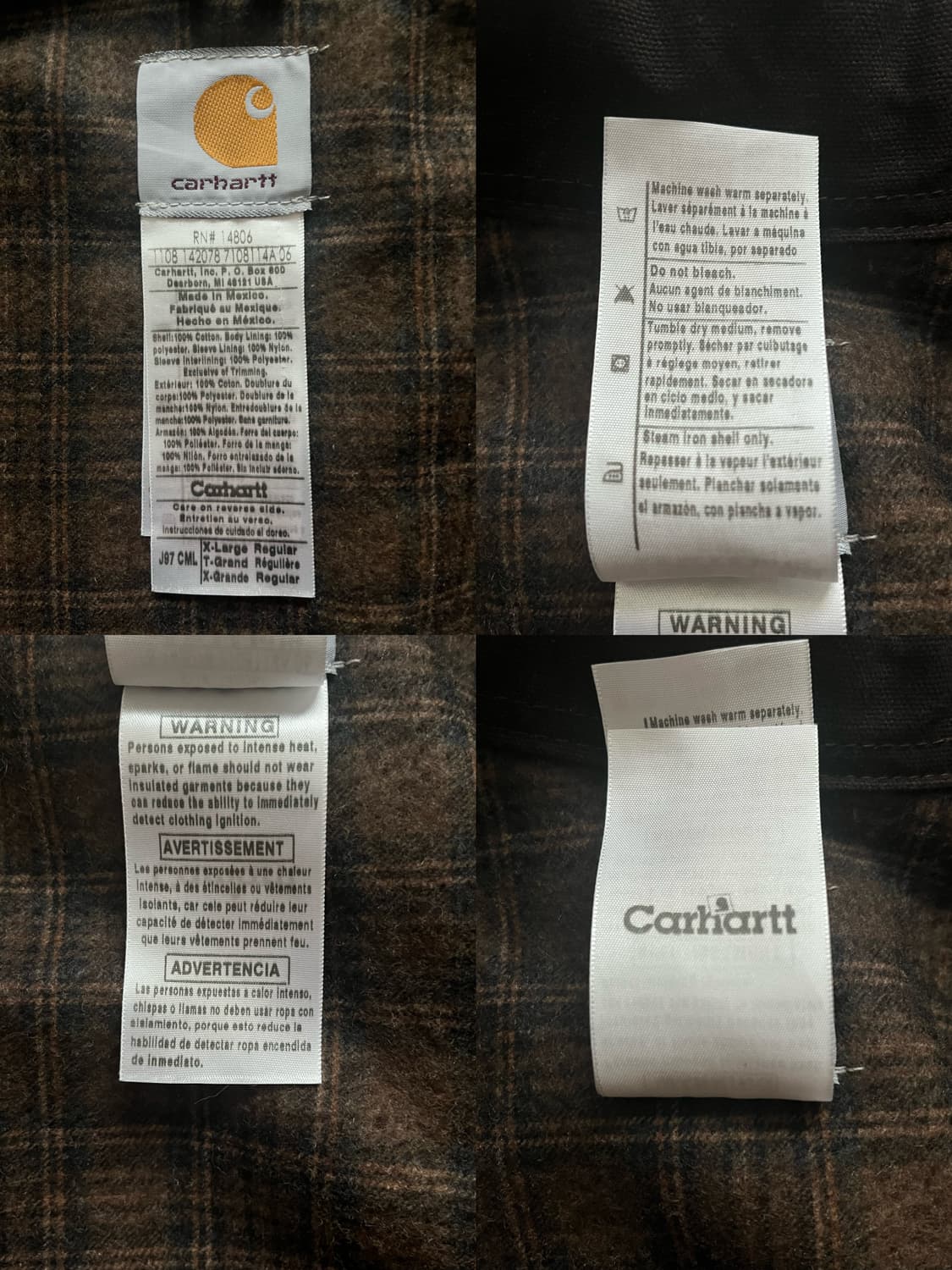 칼하트 J97 디트로이트 자켓 CML XL 상품이미지10