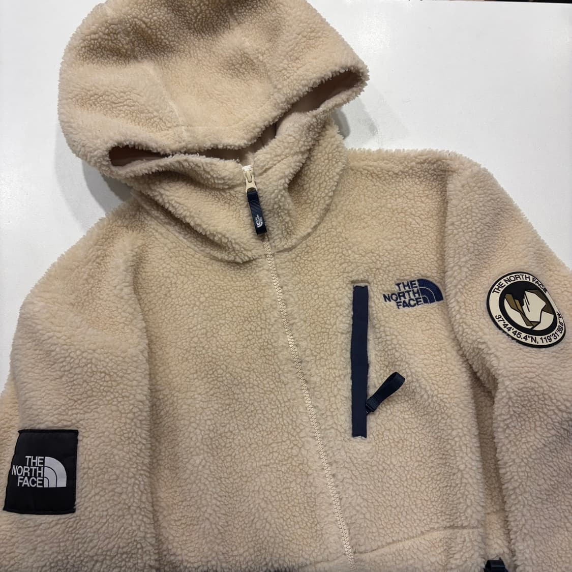 [L] 노스페이스 화이트라벨 리모 후리스 후드집업 베이지 D835 상품이미지3