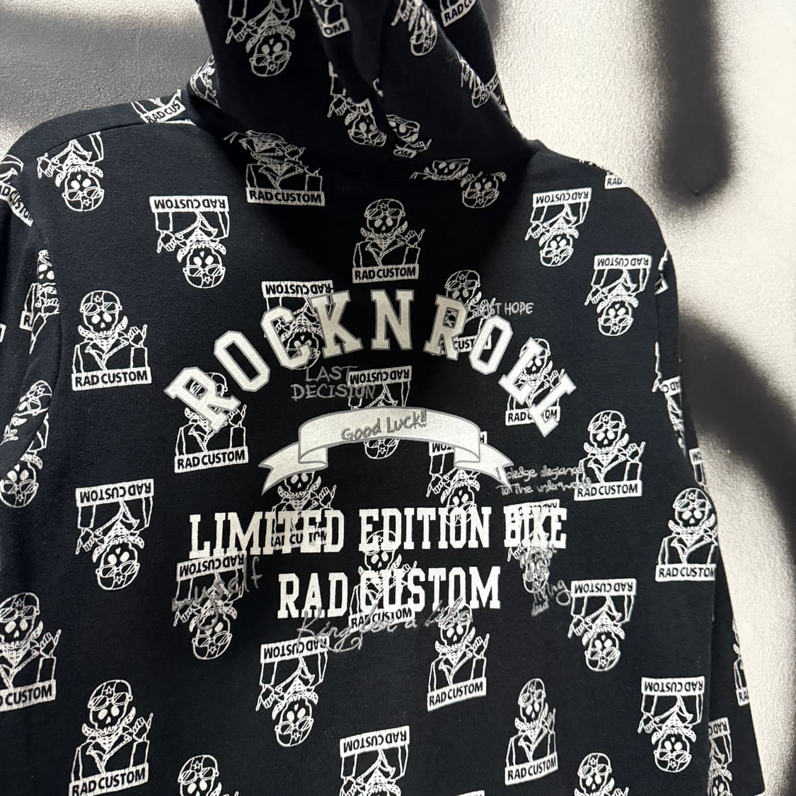 Rad custom 리미티드 에디션 키치 펑크 백 프린팅 집업 후디 상품이미지5