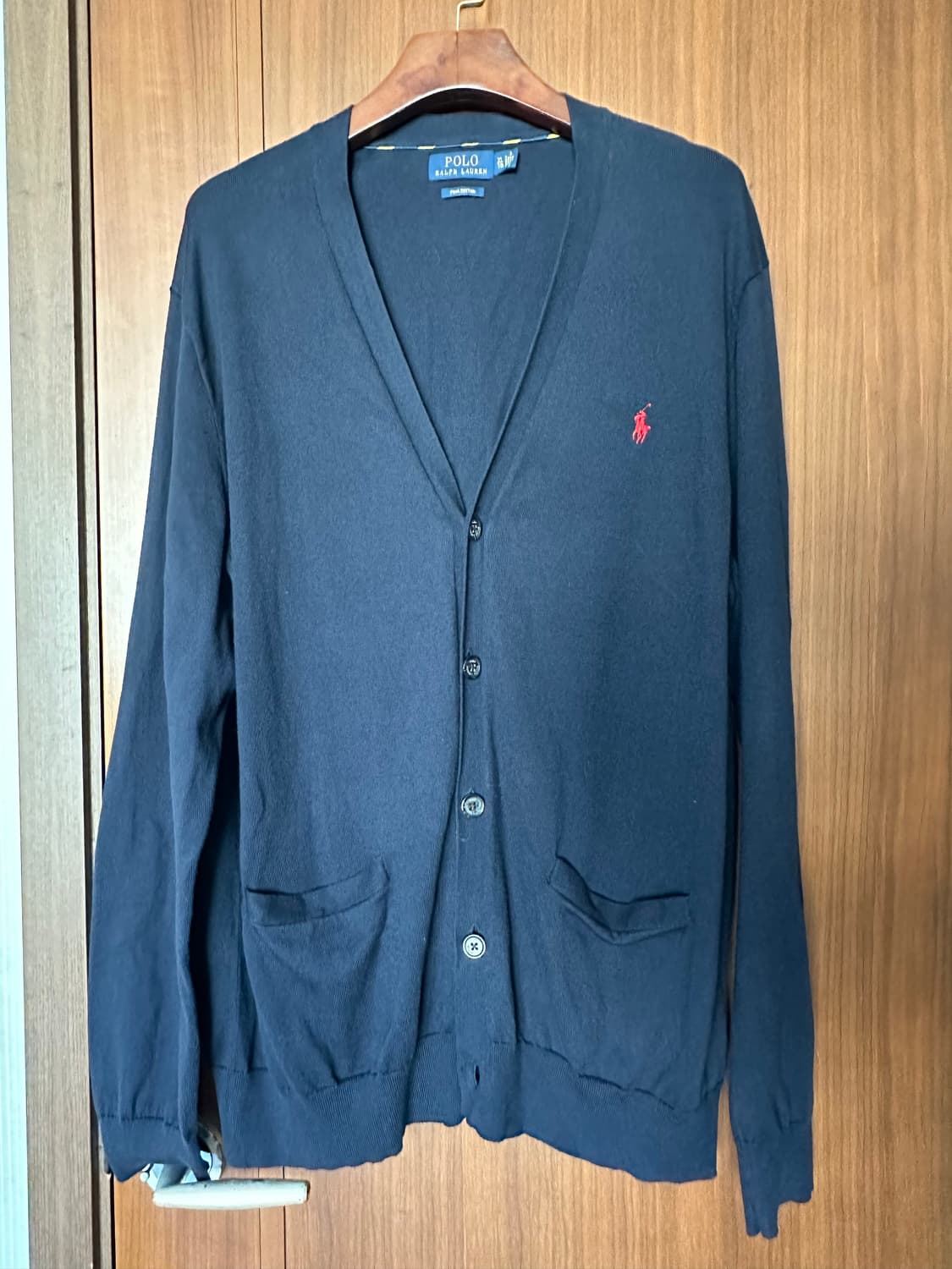 폴로 코튼 가디건 XL 네이비 상품이미지1