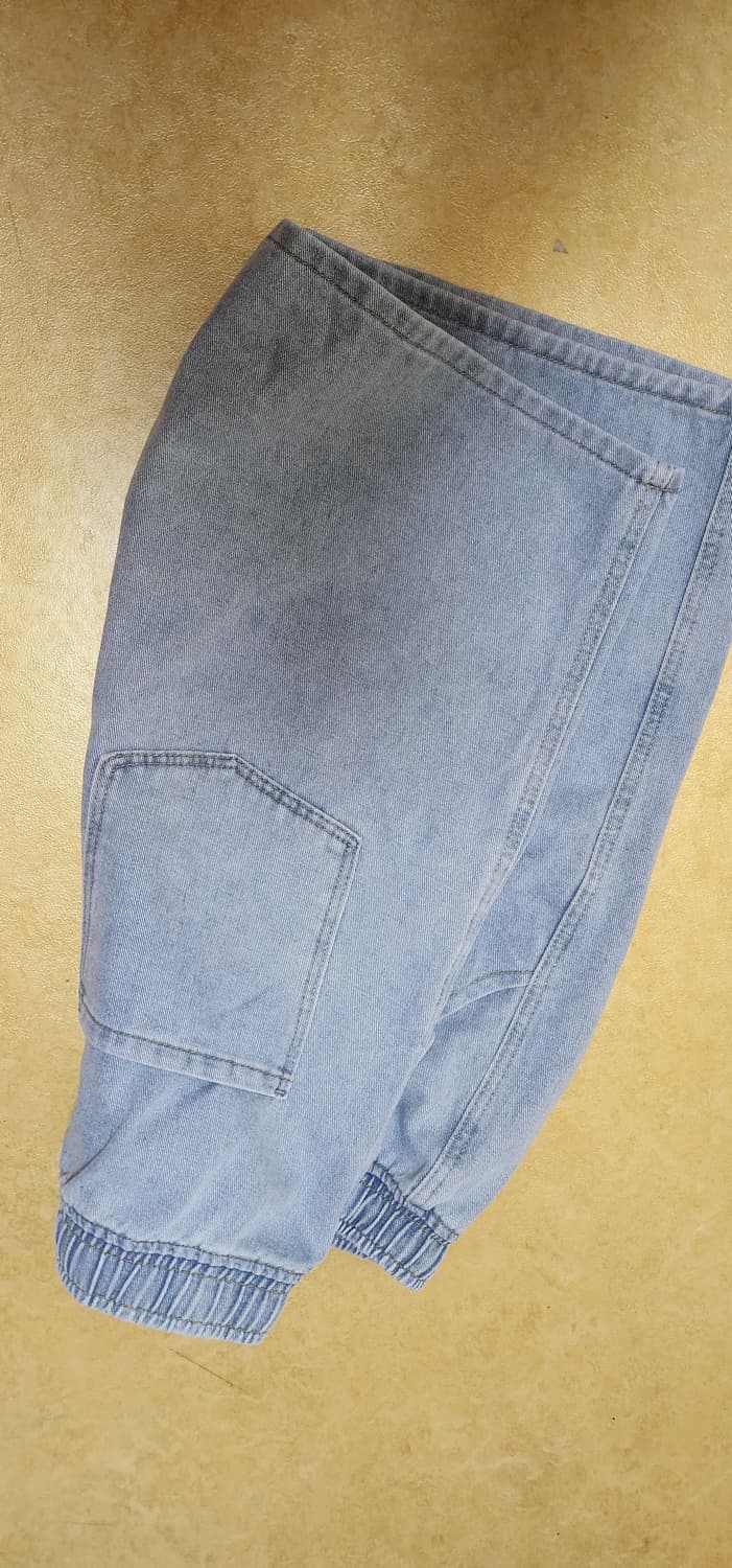 남성용 밴딩 스판 진청반바지36 새거 상품이미지3