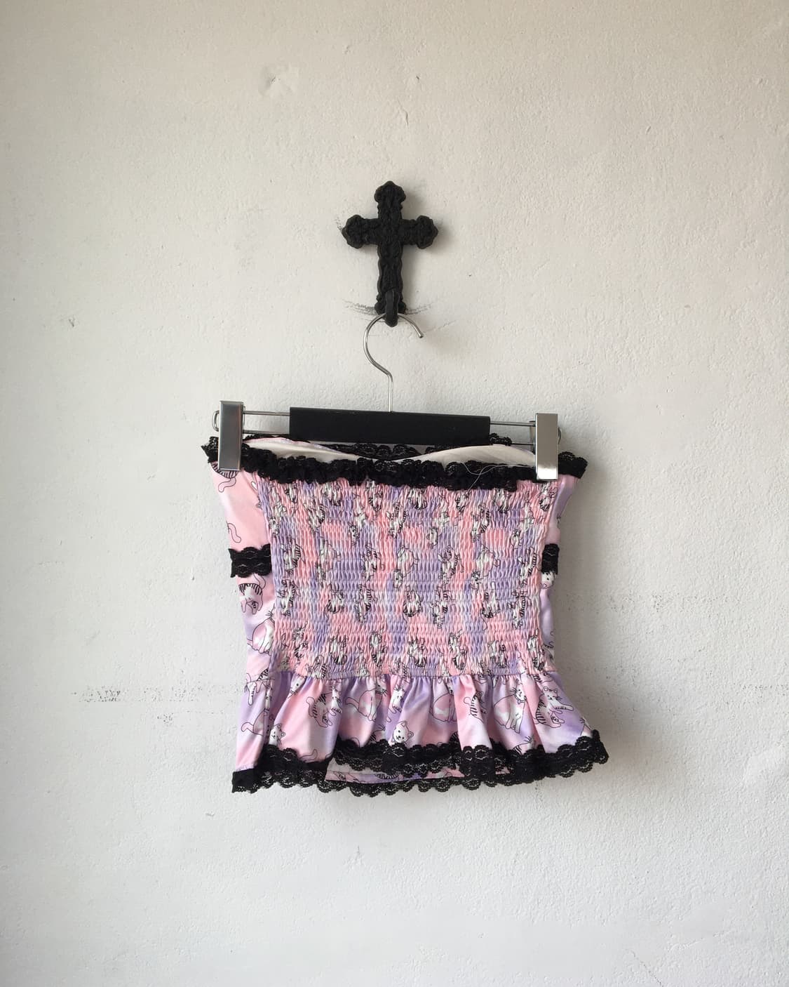 Lace trimming cat pattern corset 상품이미지2