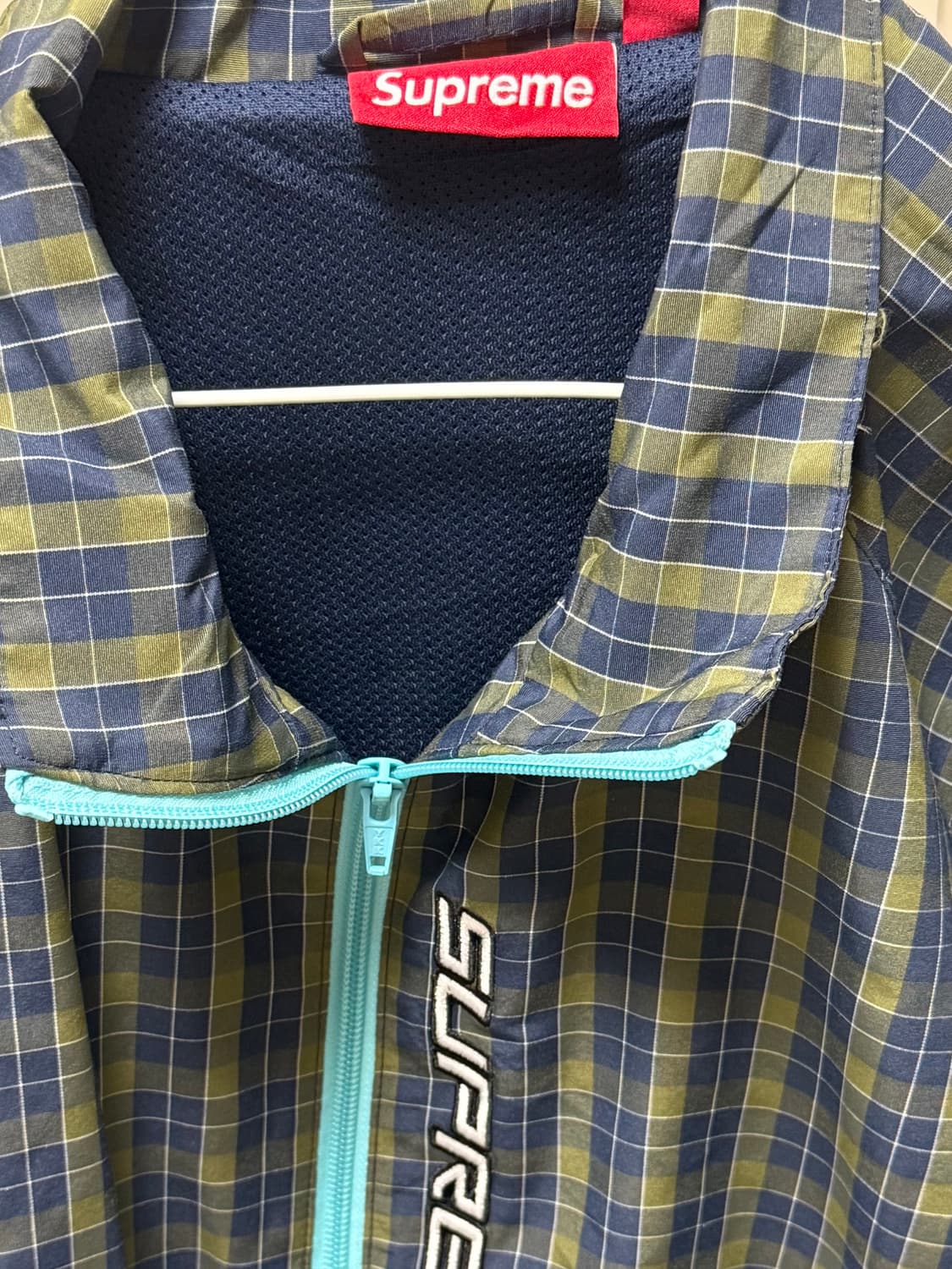 슈프림 플레이드 트랙 자켓 네이비 25FW 상품이미지2