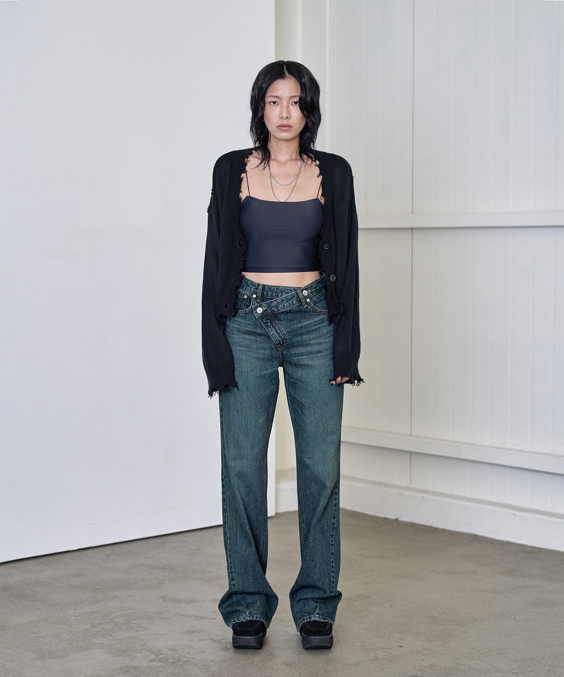 시에618 커브드 와이드 플레어 데님팬츠 m 상품이미지1