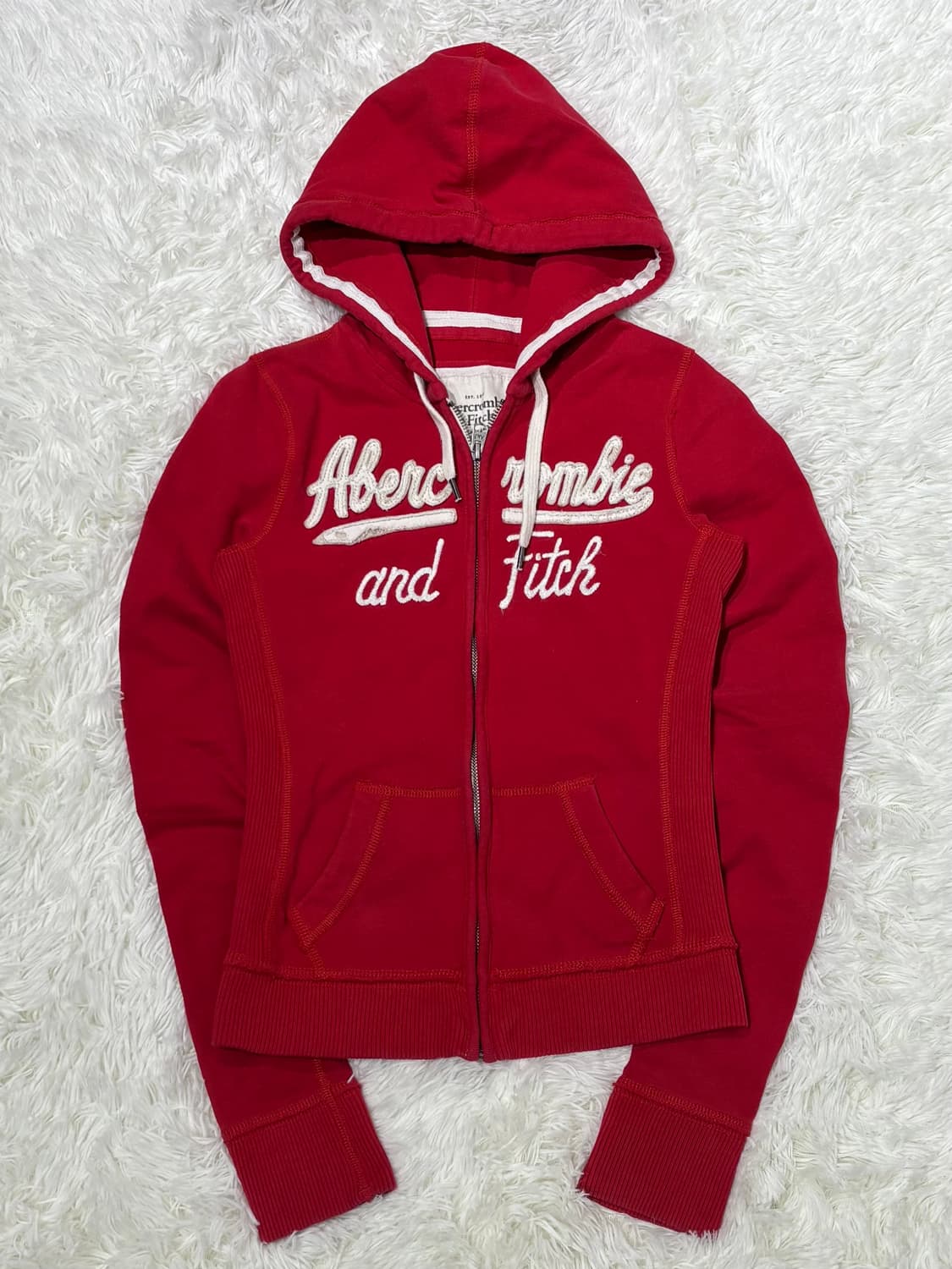 아베크롬비 레드 빅로고 후드집업 상품이미지4