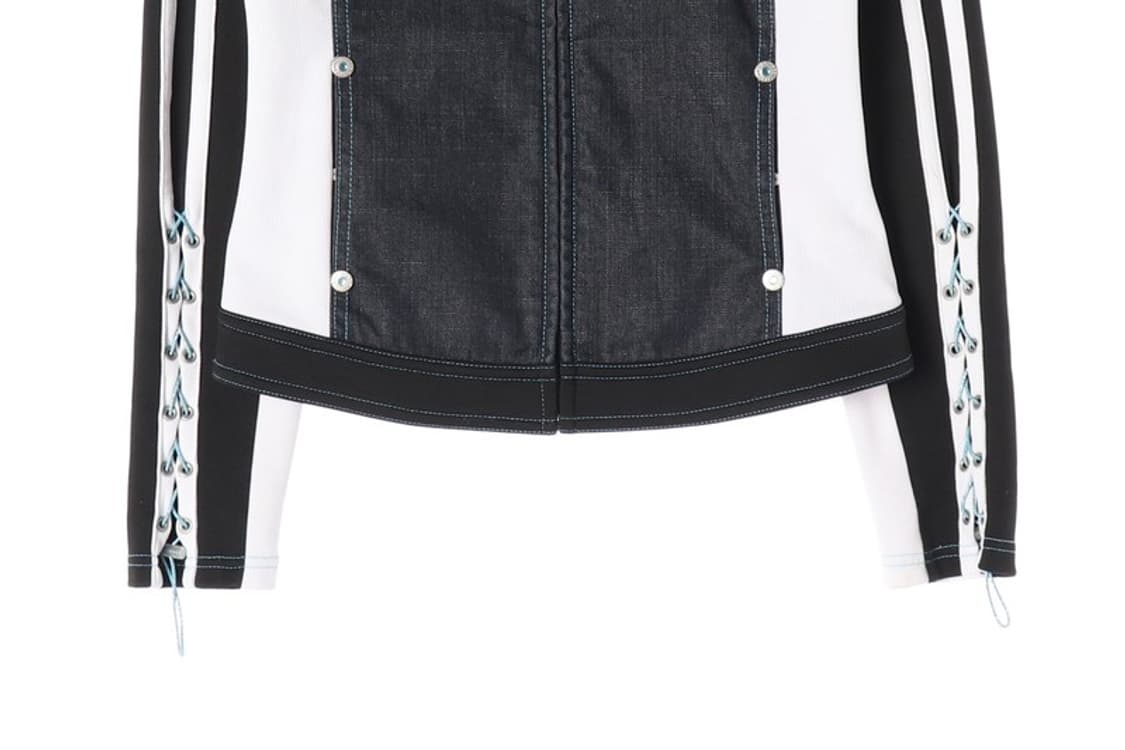 EXR 레이스업 소매 데님 배색 저지 자켓 S 상품이미지4