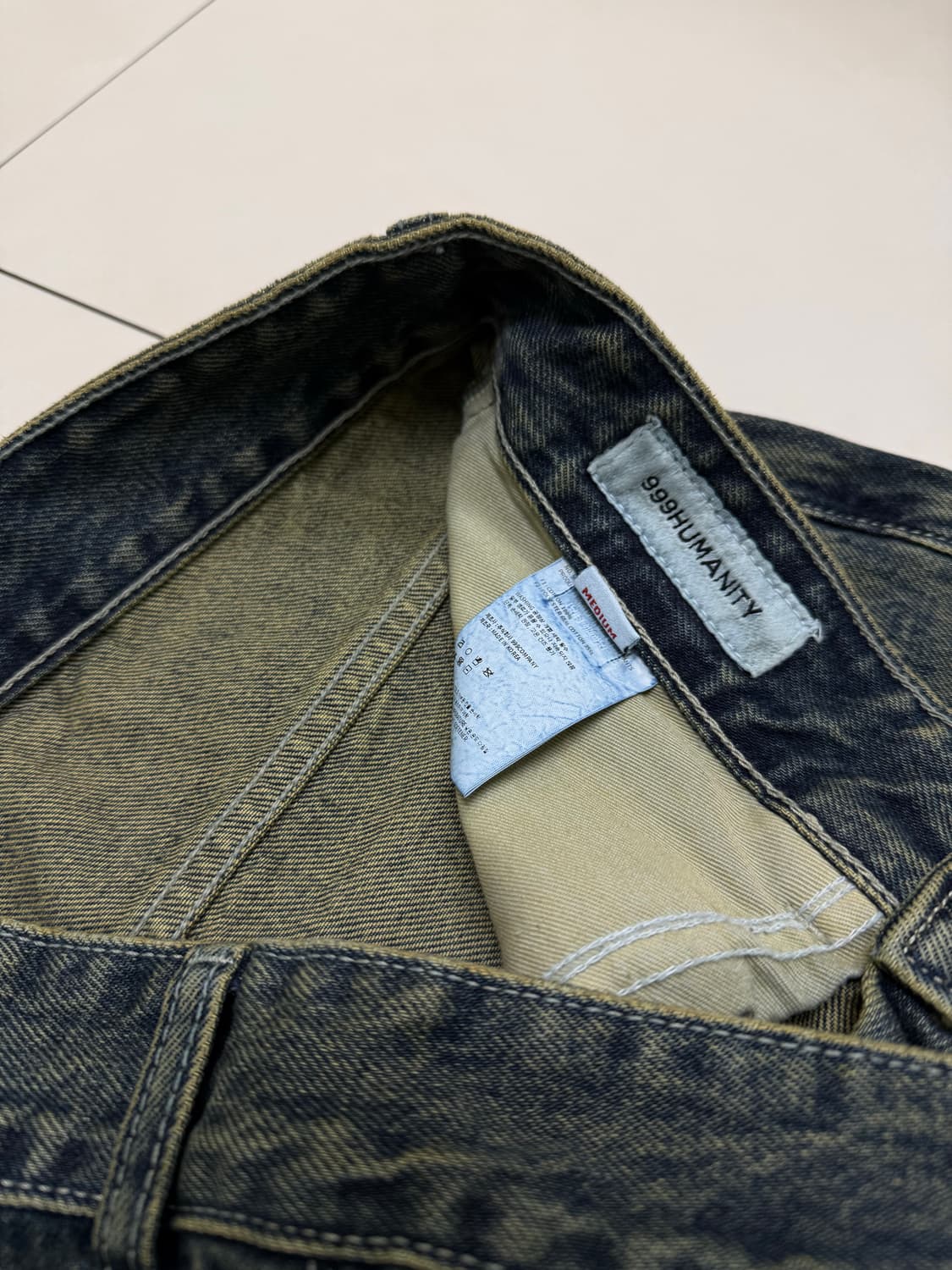 999휴머니티 와이드핏 워싱 데님 팬츠 상품이미지6