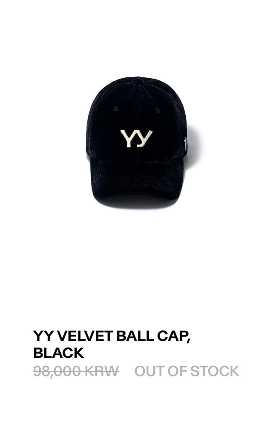 오픈와이와이 벨벳 볼캡 모자 상품이미지1