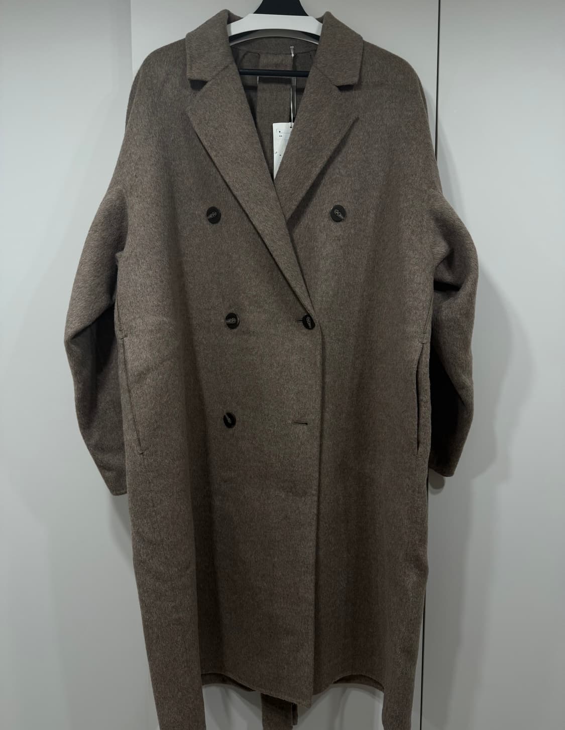 [L]COS 코스 더블 브레스트 울 코트 다크베이지 새상품 상품이미지4