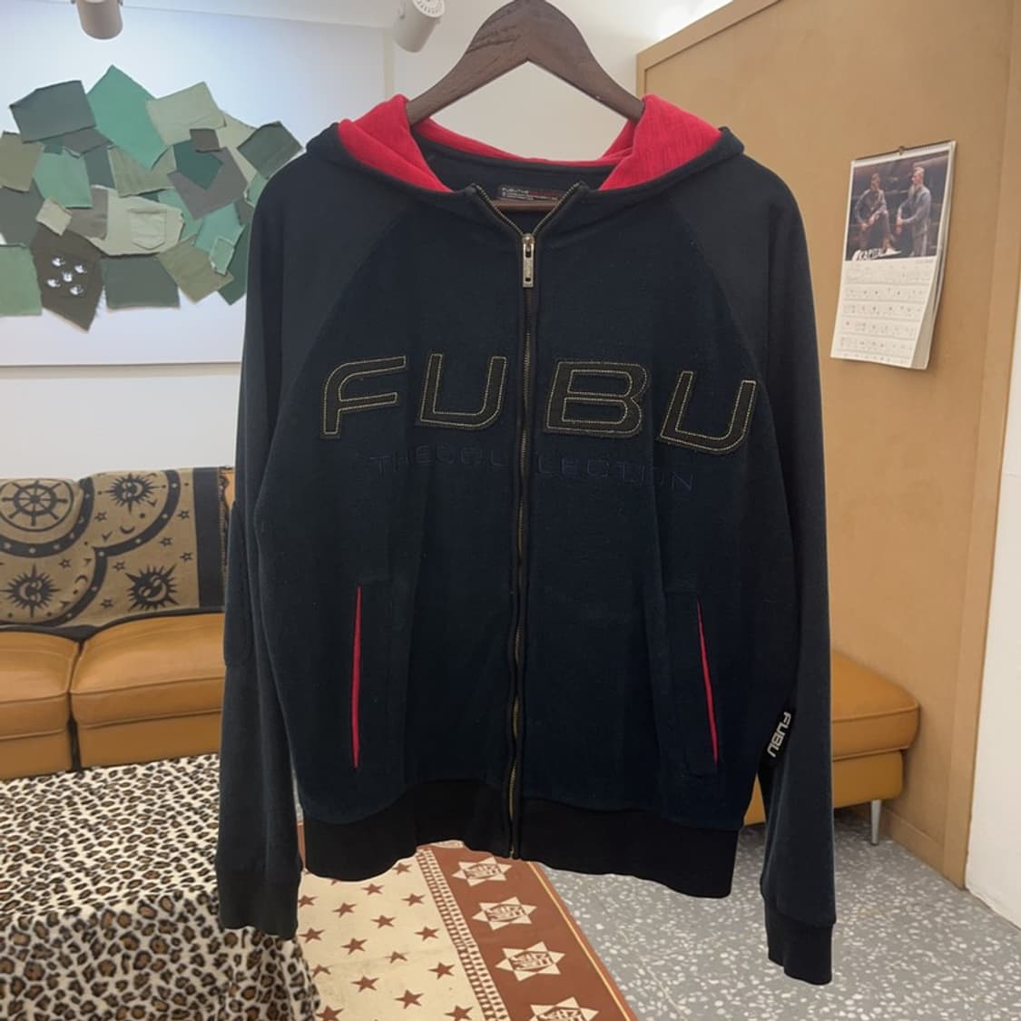 푸부 FUBU 희귀 레트로 펑크 빅로고 기모 후드집업 L C08894 상품이미지4