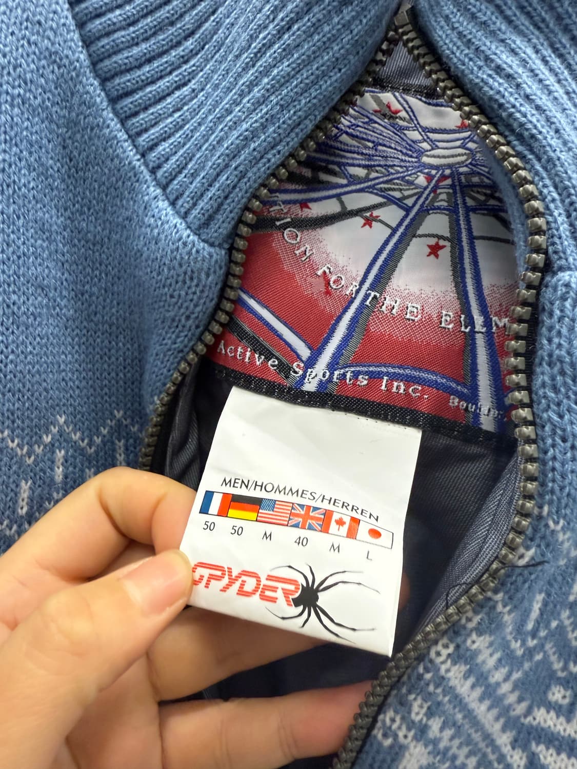 스파이더 노르딕 패턴 하프집업 L 100 상품이미지3