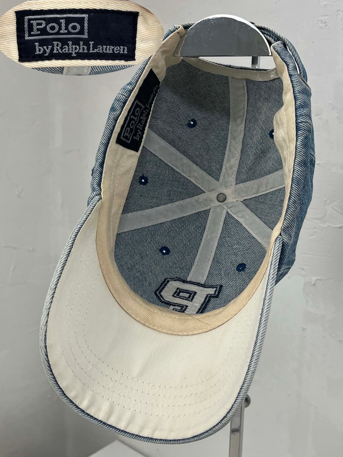 90's 폴로 스포츠 레터맨 P 데님 볼캡 모자 상품이미지8