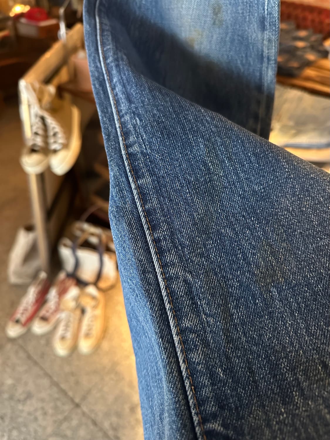 70s USA 빈티지 리바이스 517 66전기 부츠컷 데님 팬츠 상품이미지5