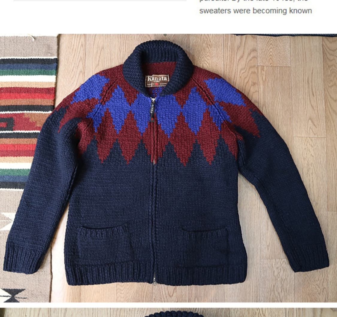 
KANATA 카나타 캐나다 핸드메이드 순모100% 코위찬 스웨터  상품이미지2